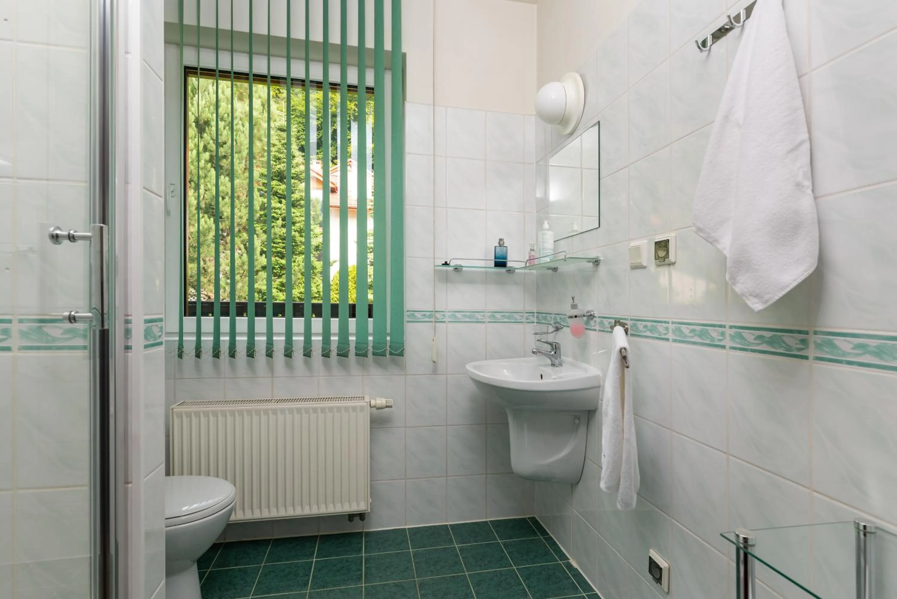 Shower in Willa i Wzgórze Jerrego Apartamenty i pokoje z widokiem na góry