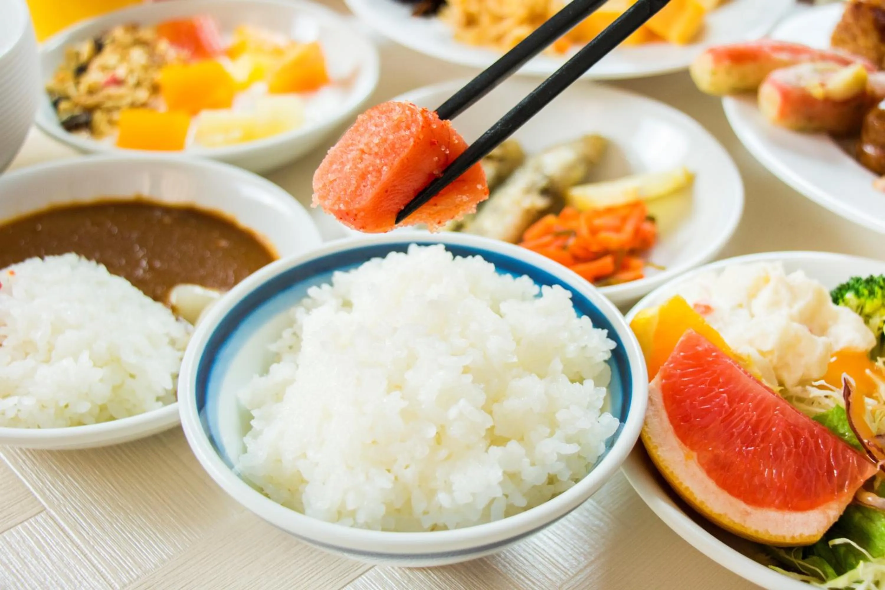 Buffet breakfast in Grand Park Hotel Panex Iwaki