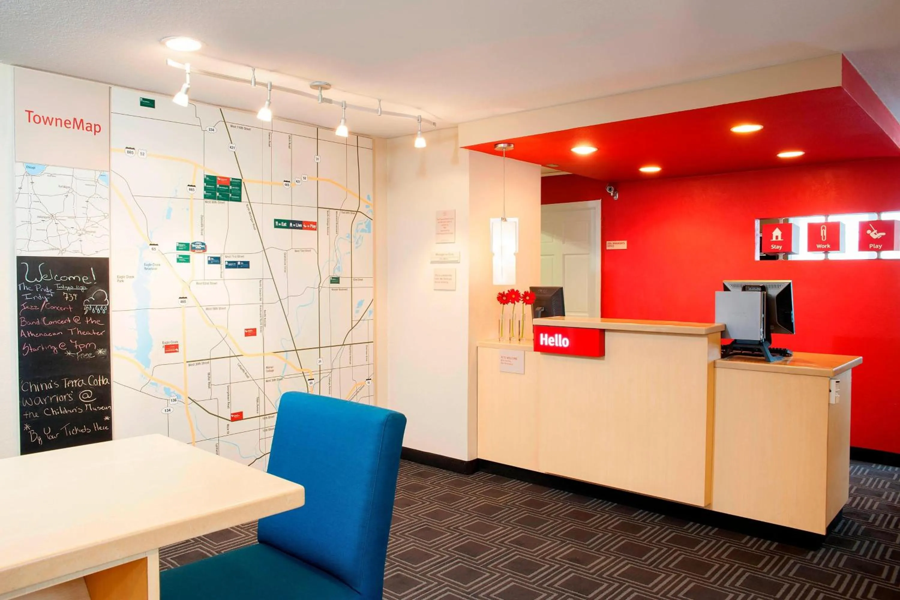 Lobby or reception in TownePlace Suites Indianapolis Park 100