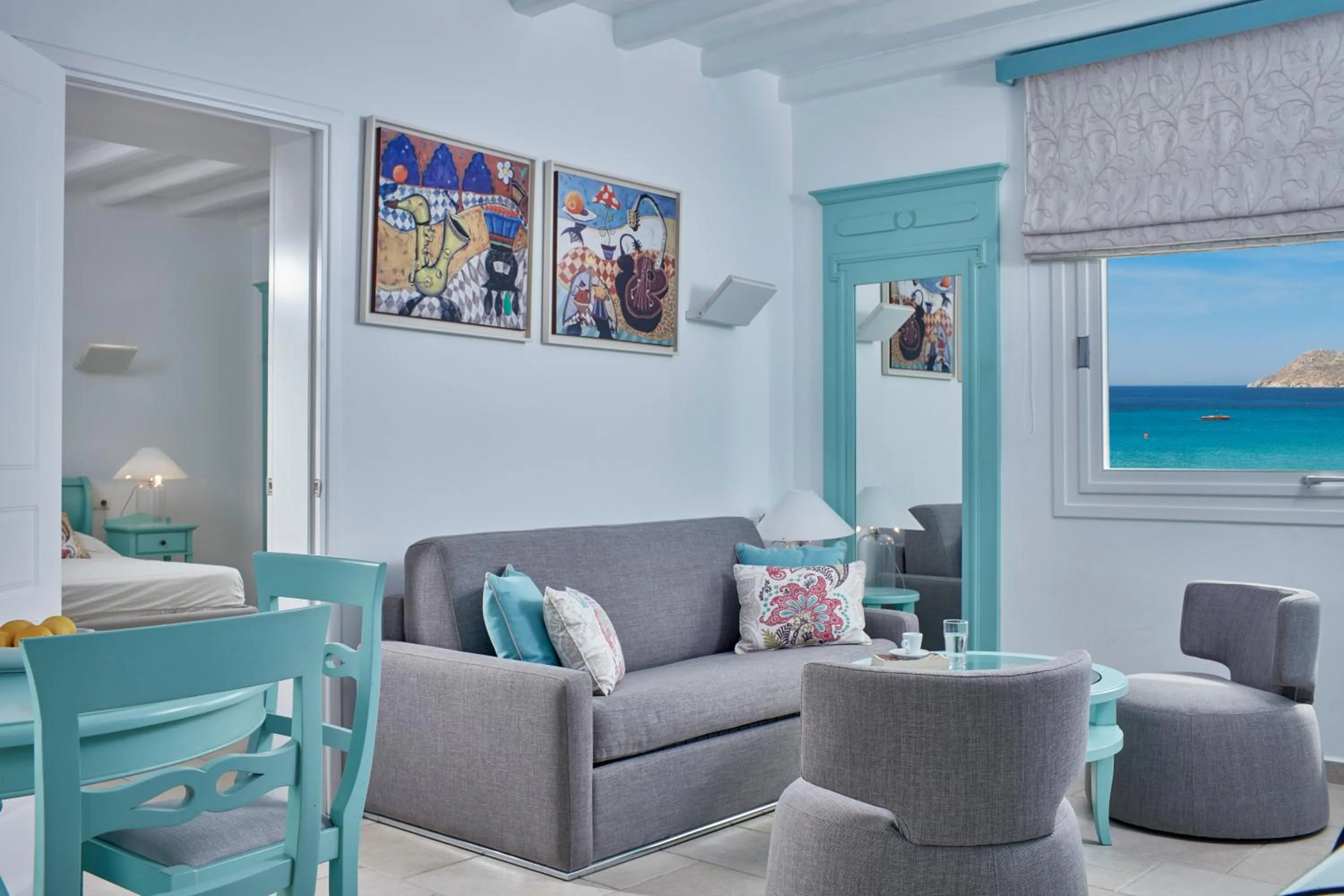 Seating area in Arte & Mare Elia Luxury Suites and Villas