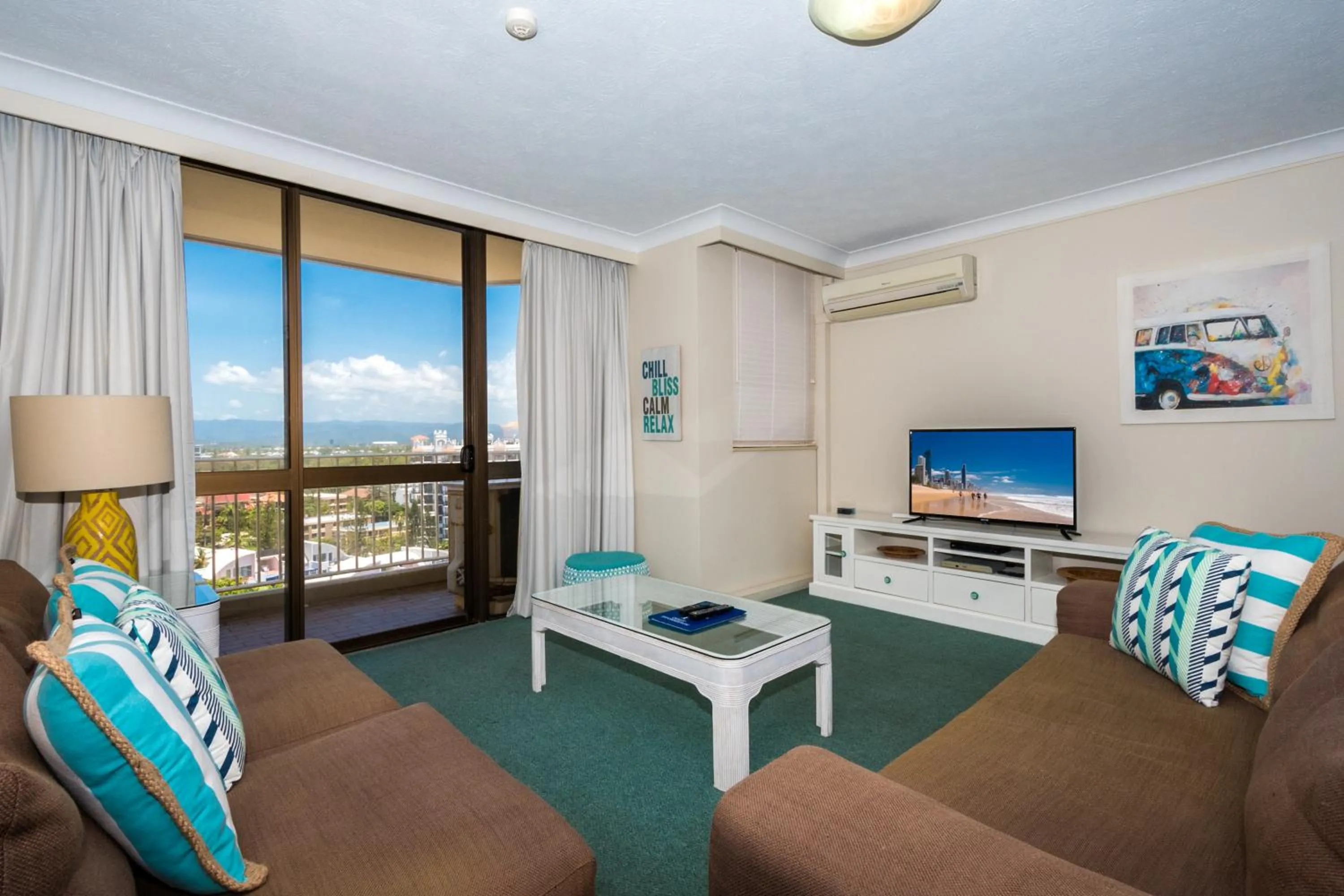 Living room in Breakers North Absolute Beachfront Apartments - Official