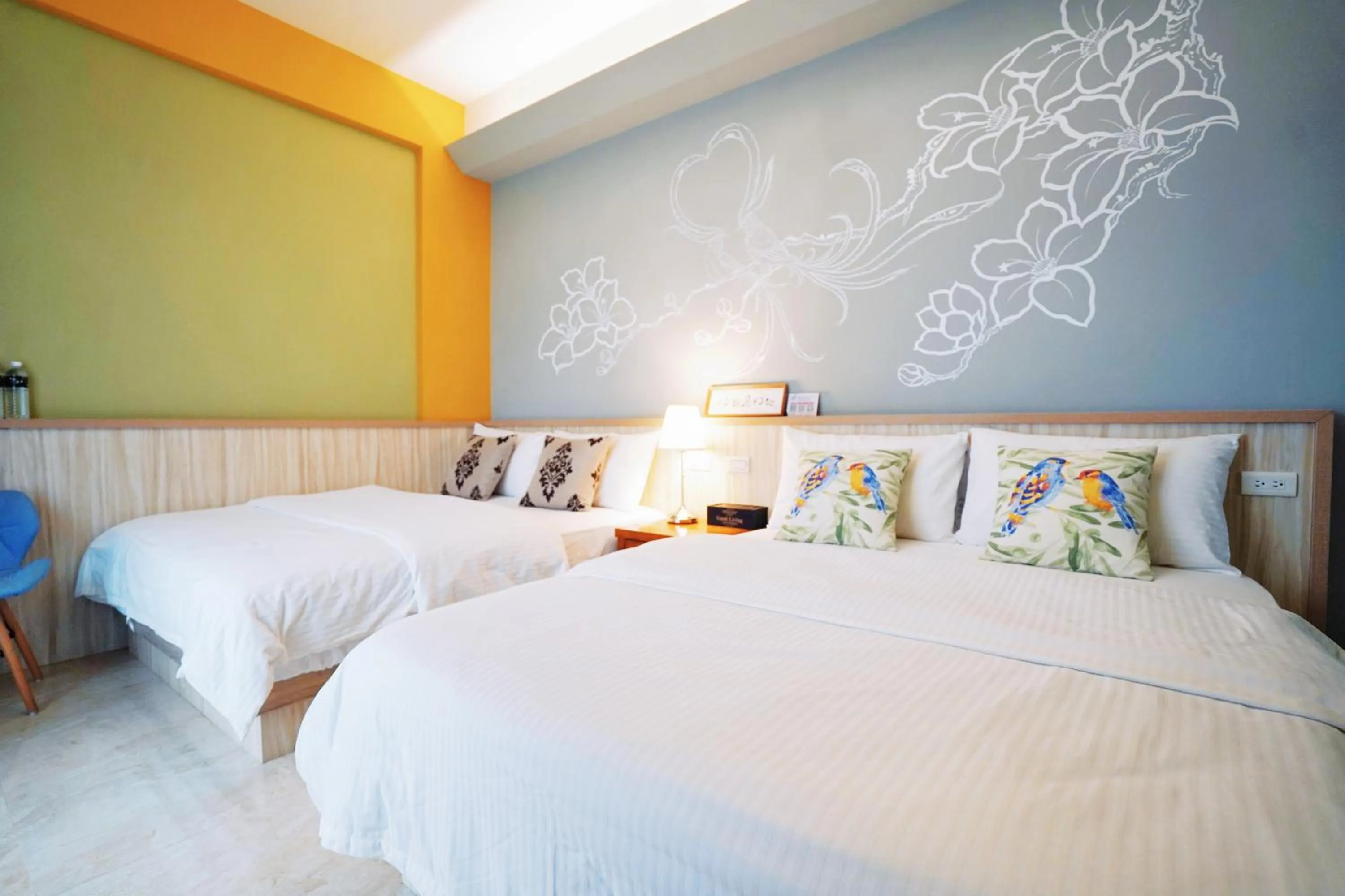 Bed in 夏之戀民宿 可包棟 近金城市區