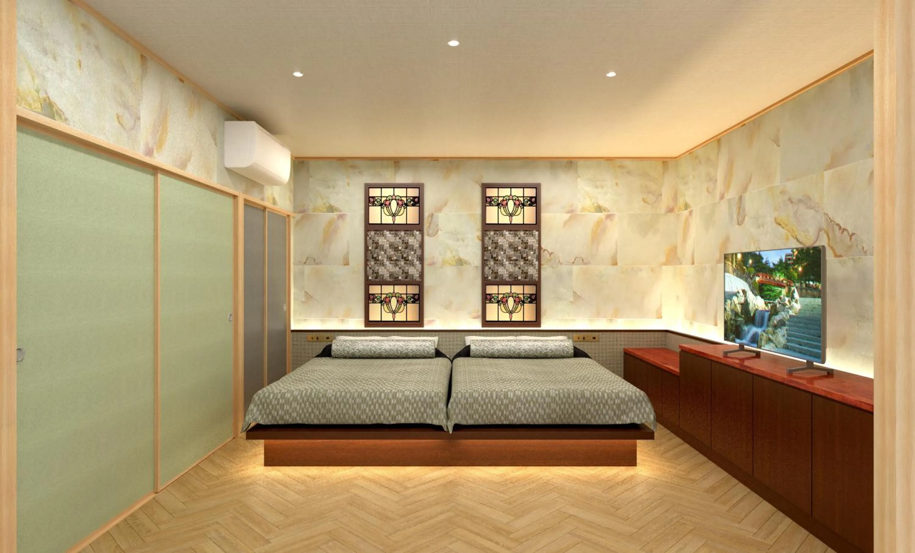 Bed in Arima Onsen Gekkoen Korokan