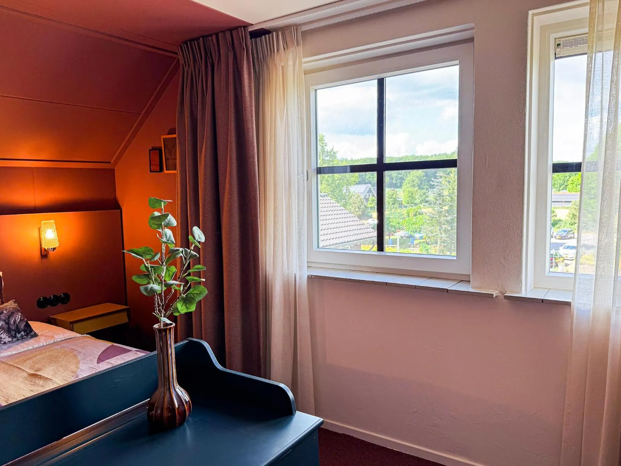 Bedroom, Bed in Hotel Restaurant Ruimzicht