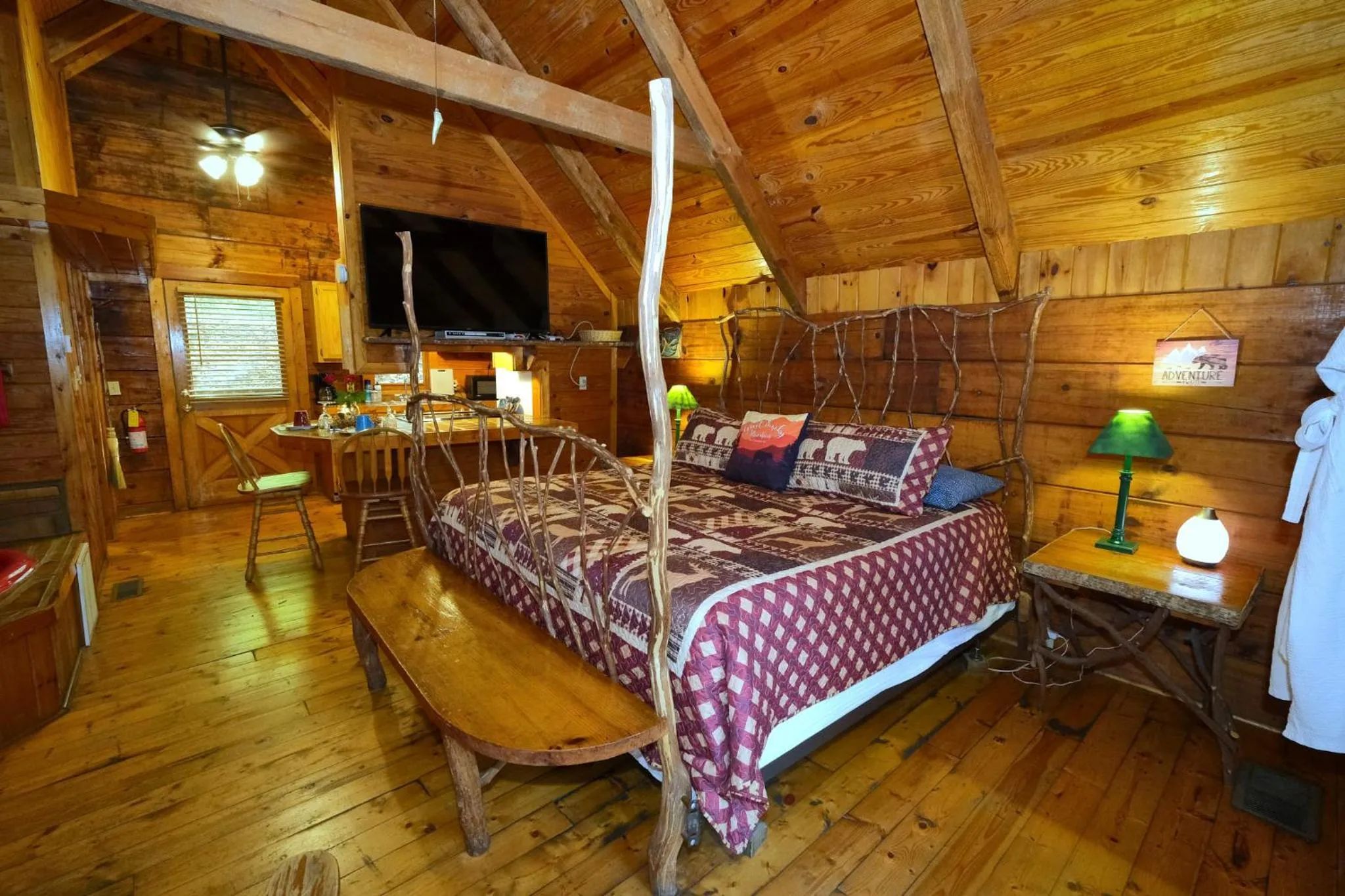 Bed in A Cabin In The Woods