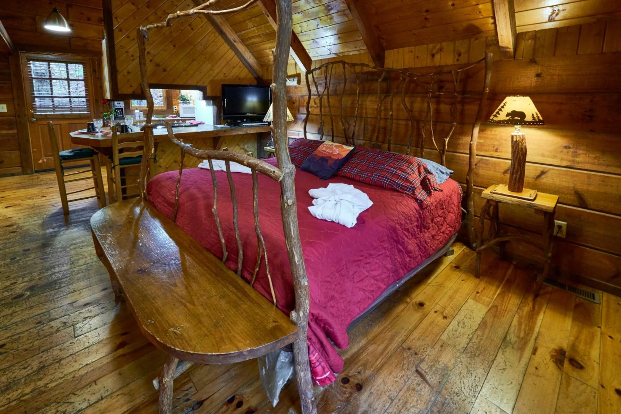 Bed in A Cabin In The Woods
