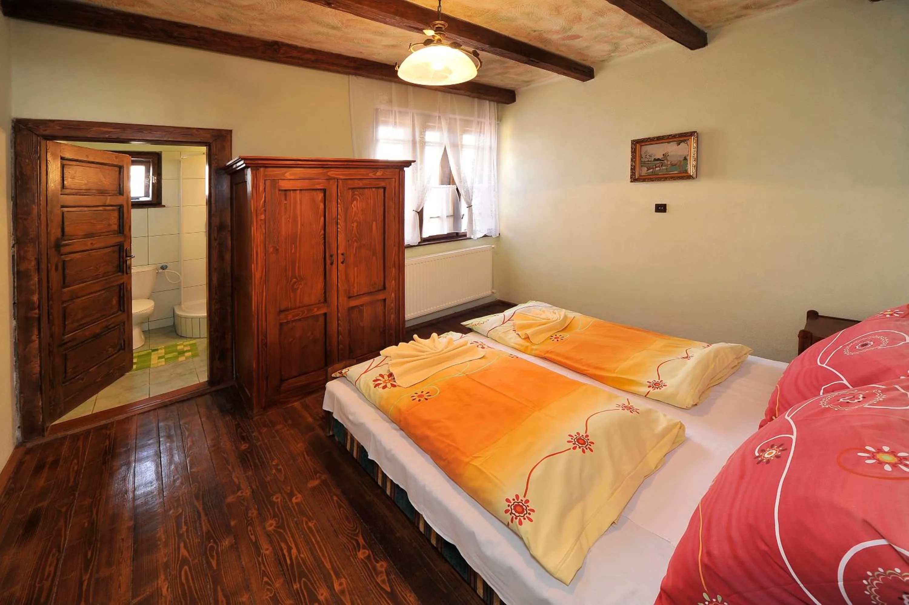 Bathroom, Bed in Apartmány Village