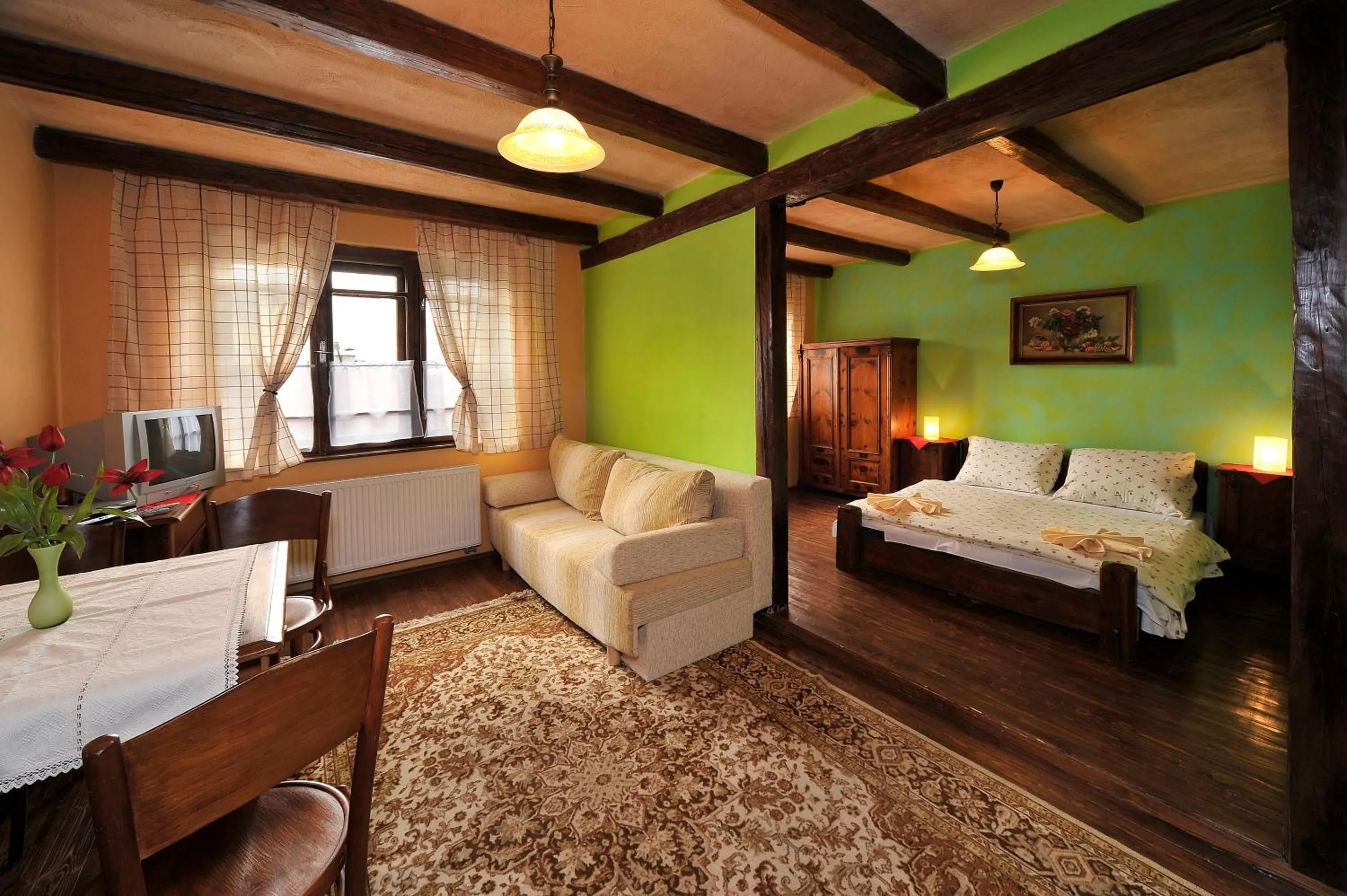 Living room, Bed in Apartmány Village