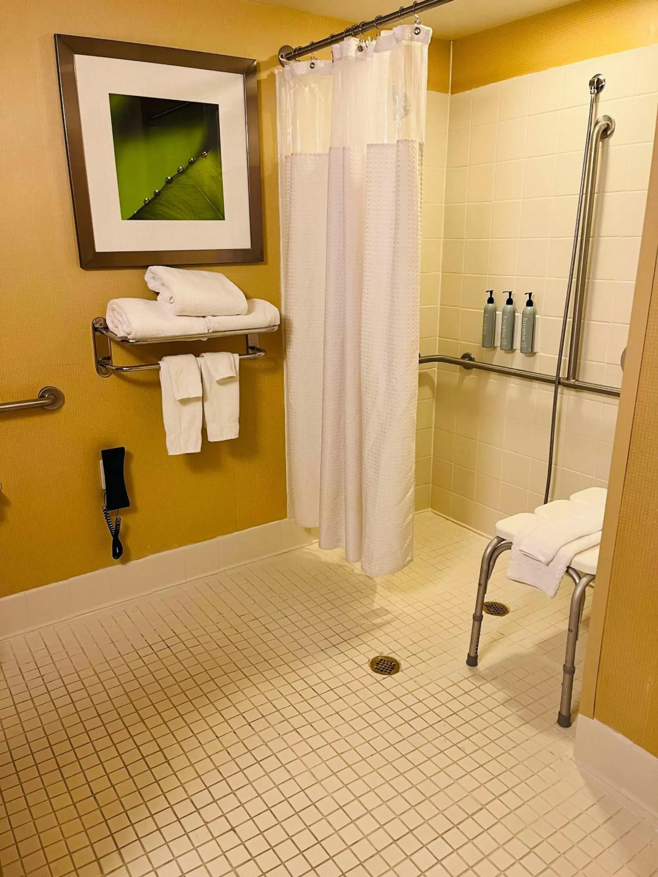 Accessible Deluxe 2 Queen Beds Roll in Shower in Courtyard by Marriott Junction City Accessible Deluxe 2 Queen Beds Roll in Shower in Courtyard by Marriott Junction City
