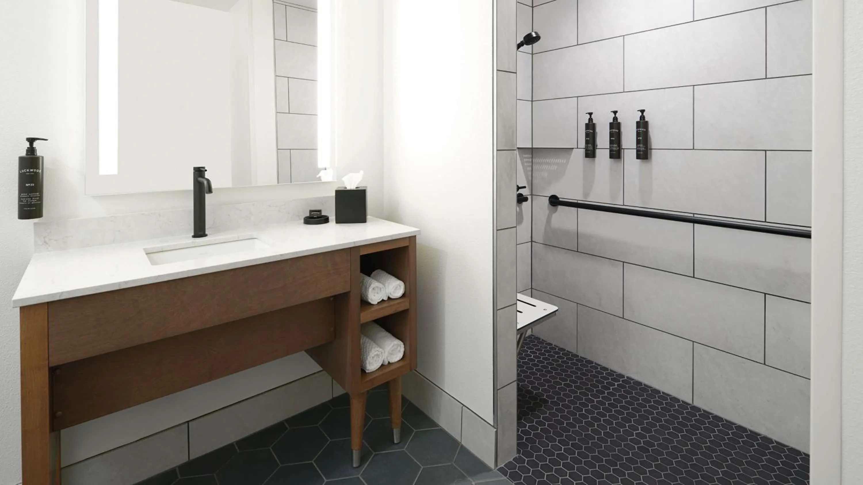 Bathroom in River's Edge Hotel Portland, Tapestry Collection by Hilton