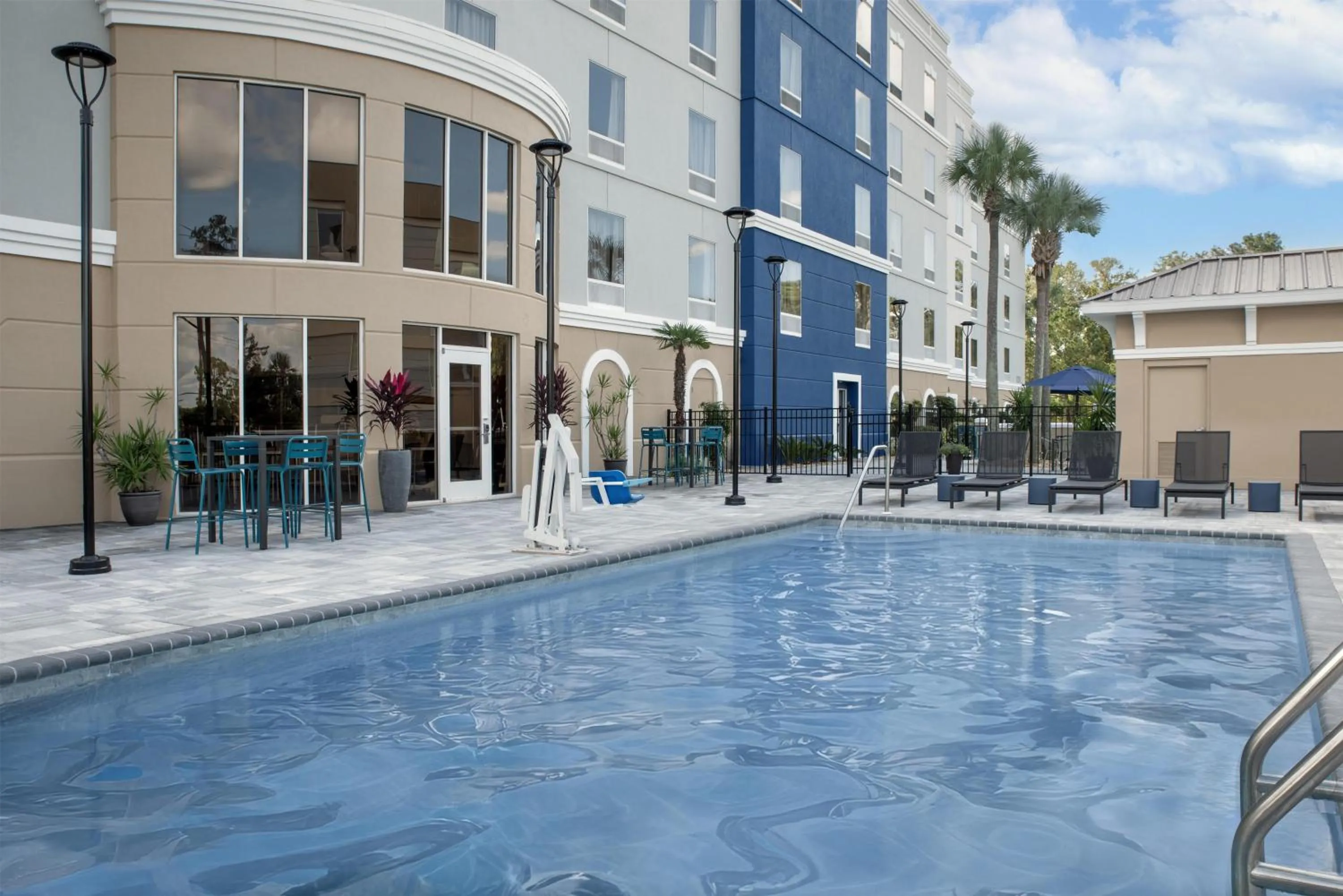 Pool view in Hampton Inn & Suites Lake City