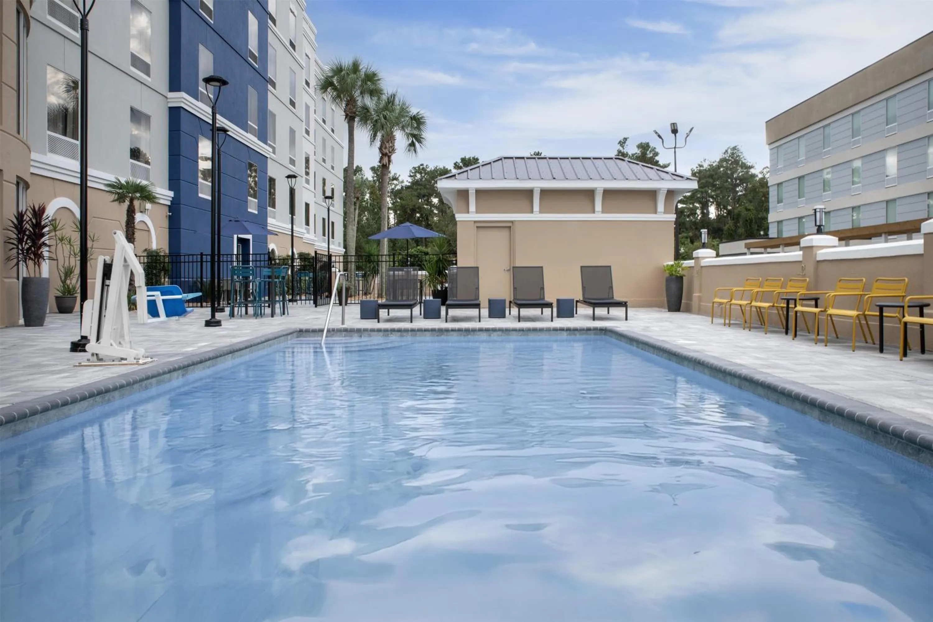 Pool view in Hampton Inn & Suites Lake City