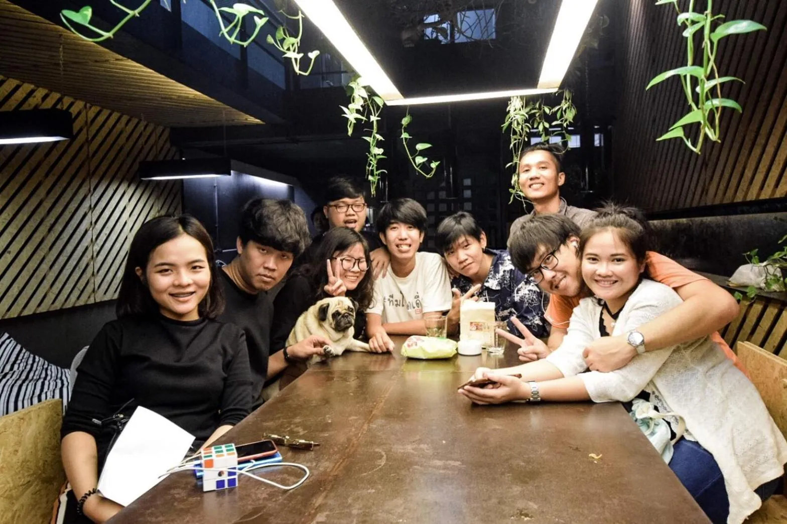 group of guests in Hugger Hostel