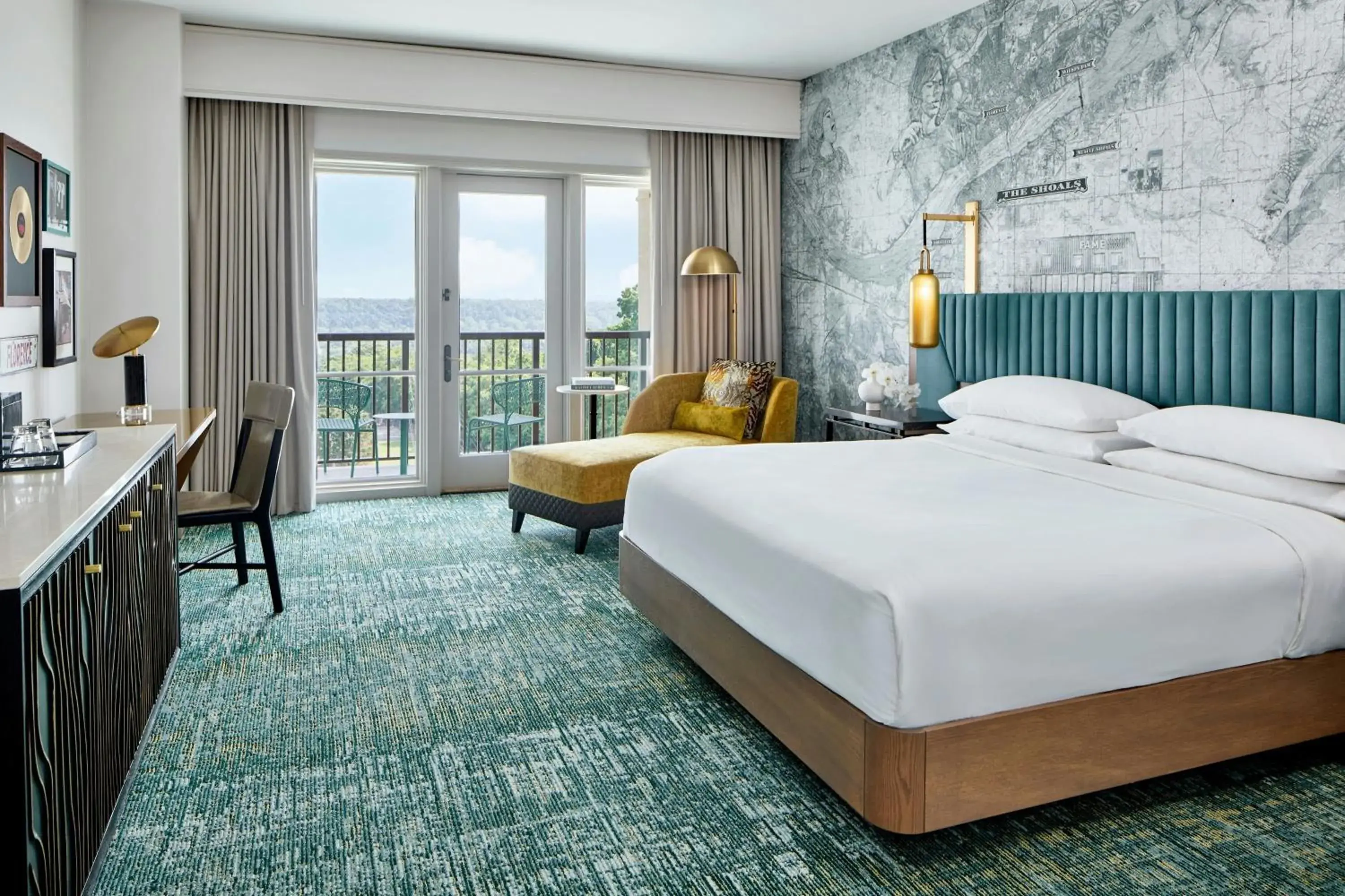 King Room with Balcony and Pool View in Marriott Shoals Hotel & Spa King Room with Balcony and Pool View in Marriott Shoals Hotel & Spa