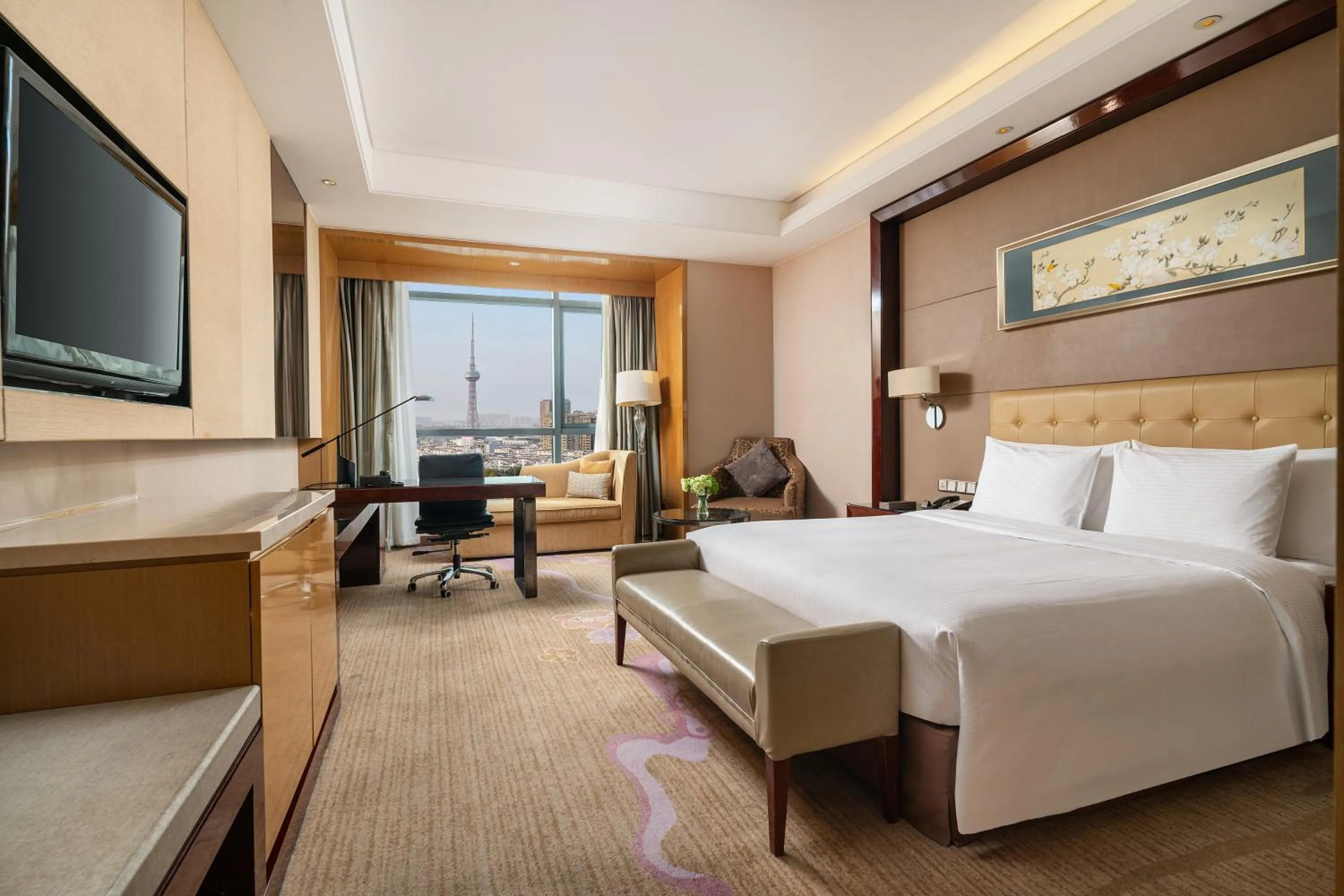 Bedroom, Bed in Wanda Realm Taizhou