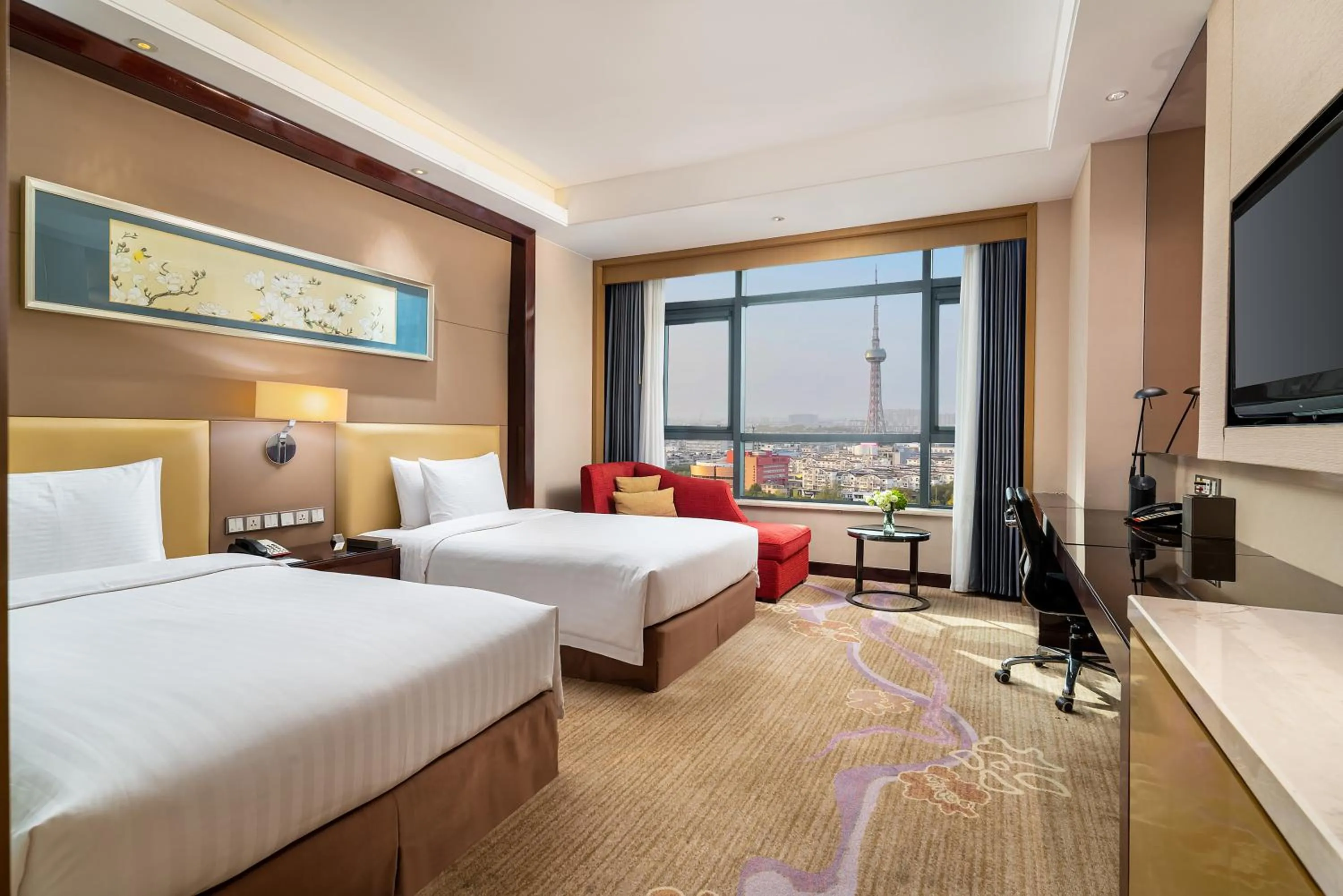 Bedroom, Bed in Wanda Realm Taizhou