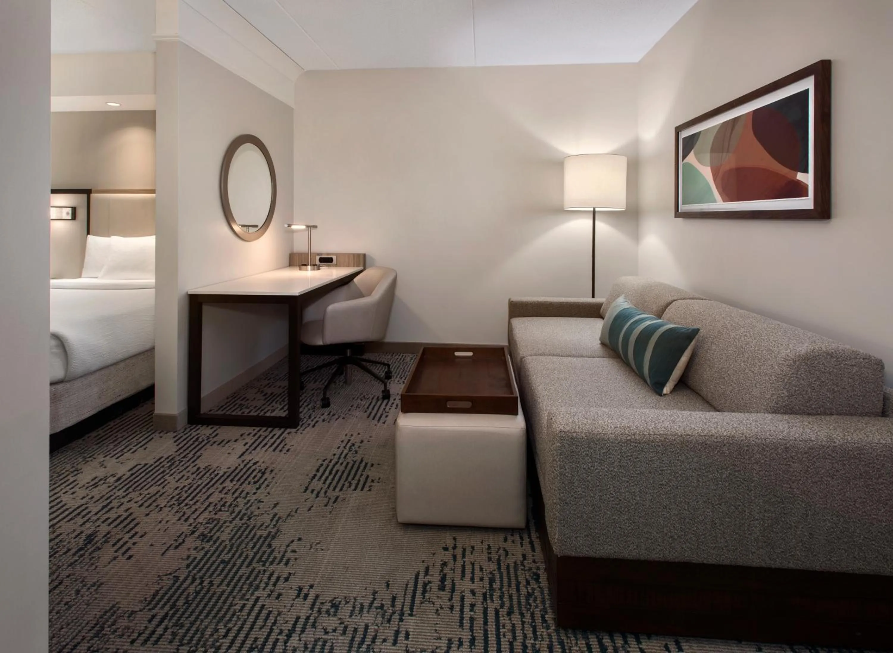 Living room, Bed in SpringHill Suites Pittsburgh Mills