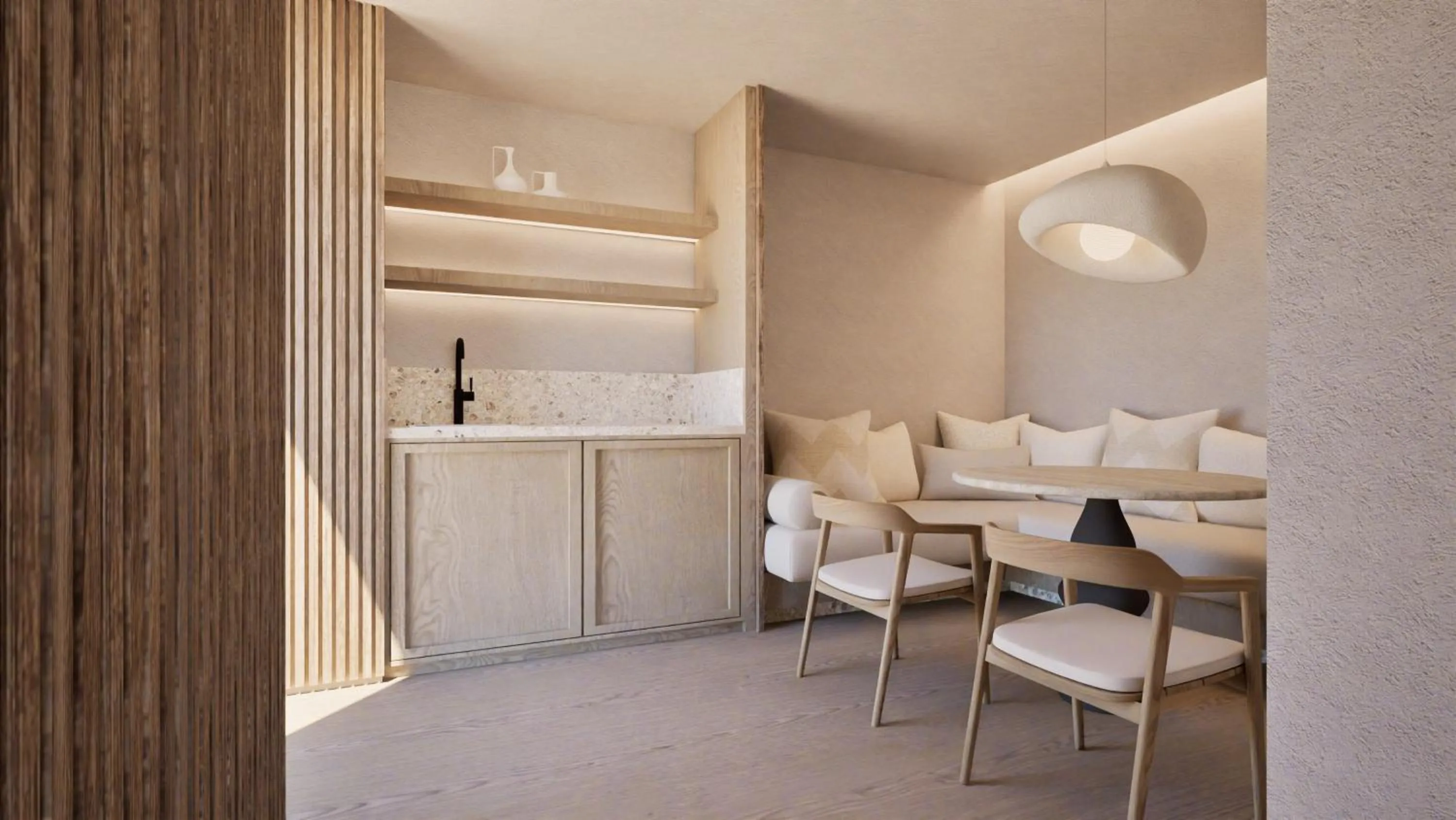 Kitchen or kitchenette in Pefkos Beach Studios & Apartments