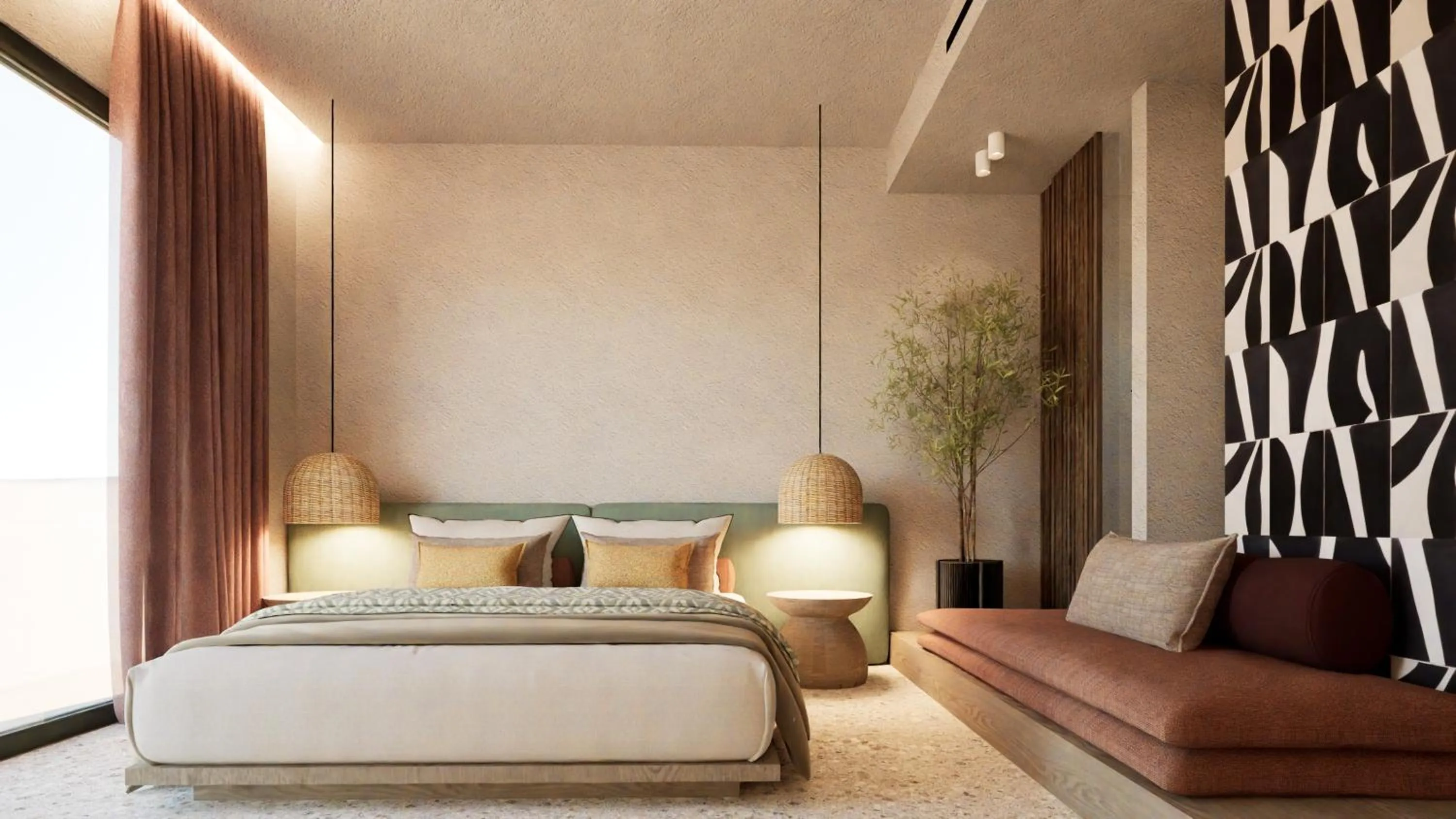 Bedroom, Bed in Pefkos Beach Studios & Apartments