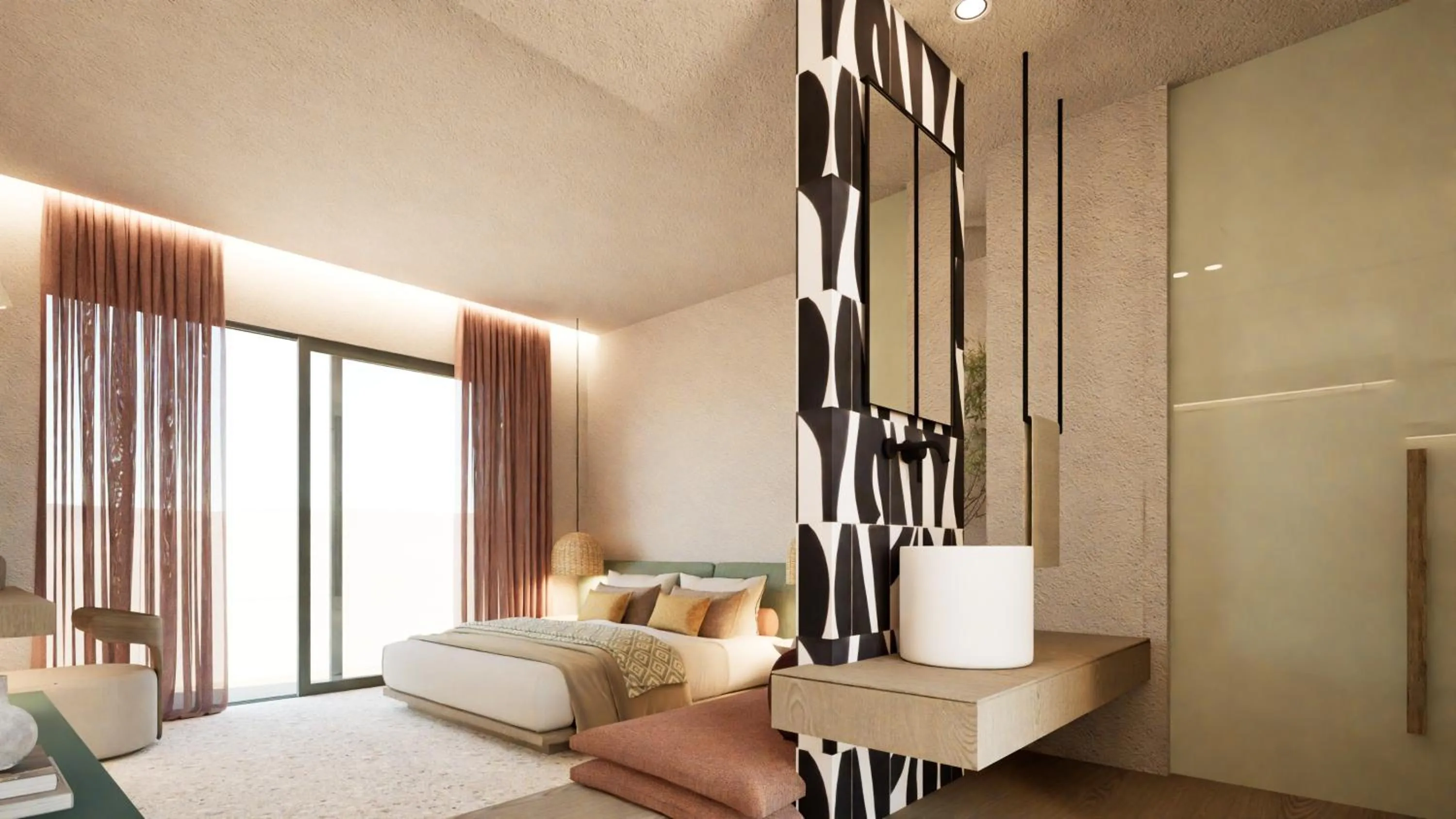 Bathroom, Bed in Pefkos Beach Studios & Apartments