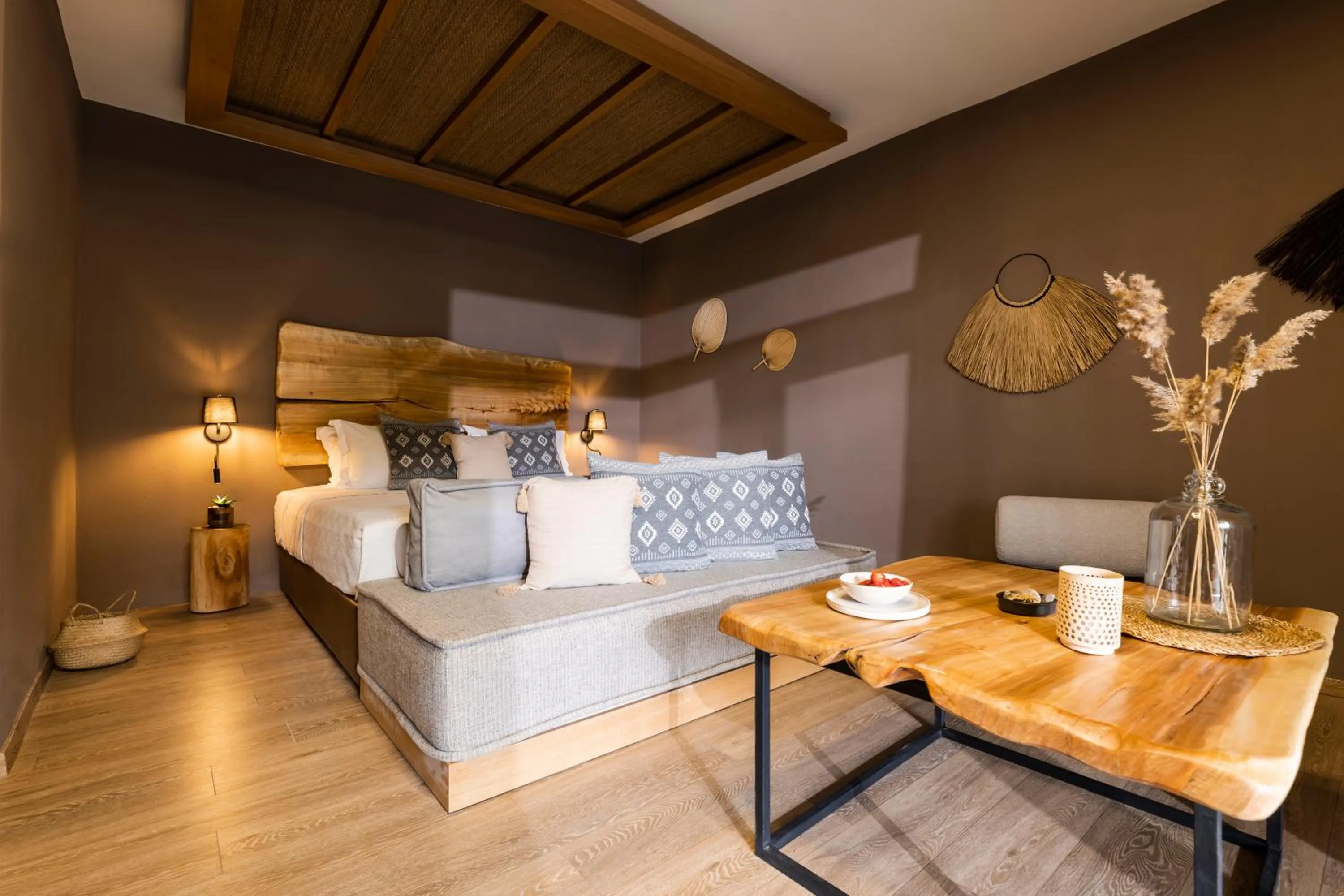 Living room, Bed in Skiathos Avaton Suites & Villas, Philian Hotels and Resorts