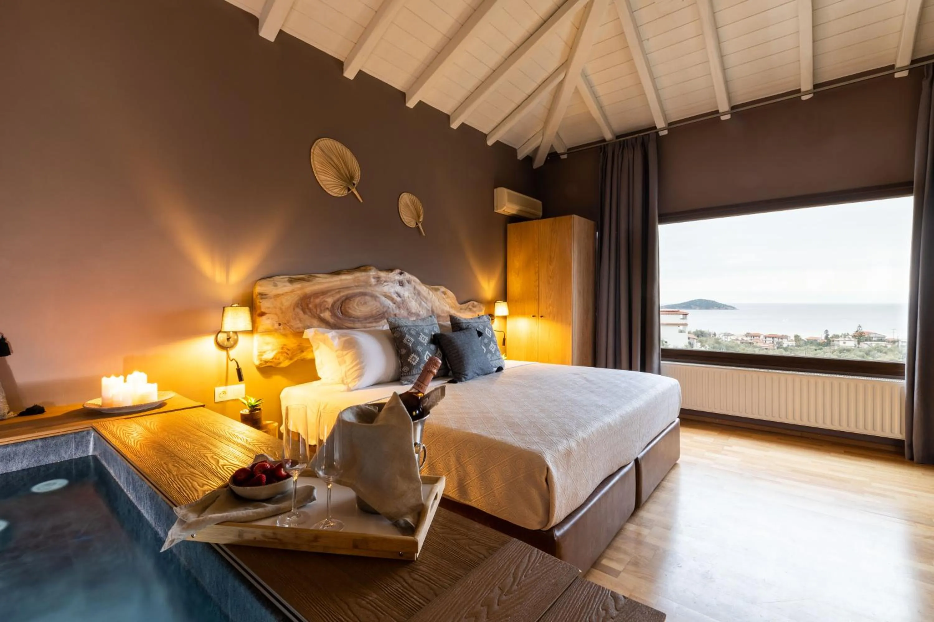 Bedroom, Bed in Skiathos Avaton Suites & Villas, Philian Hotels and Resorts