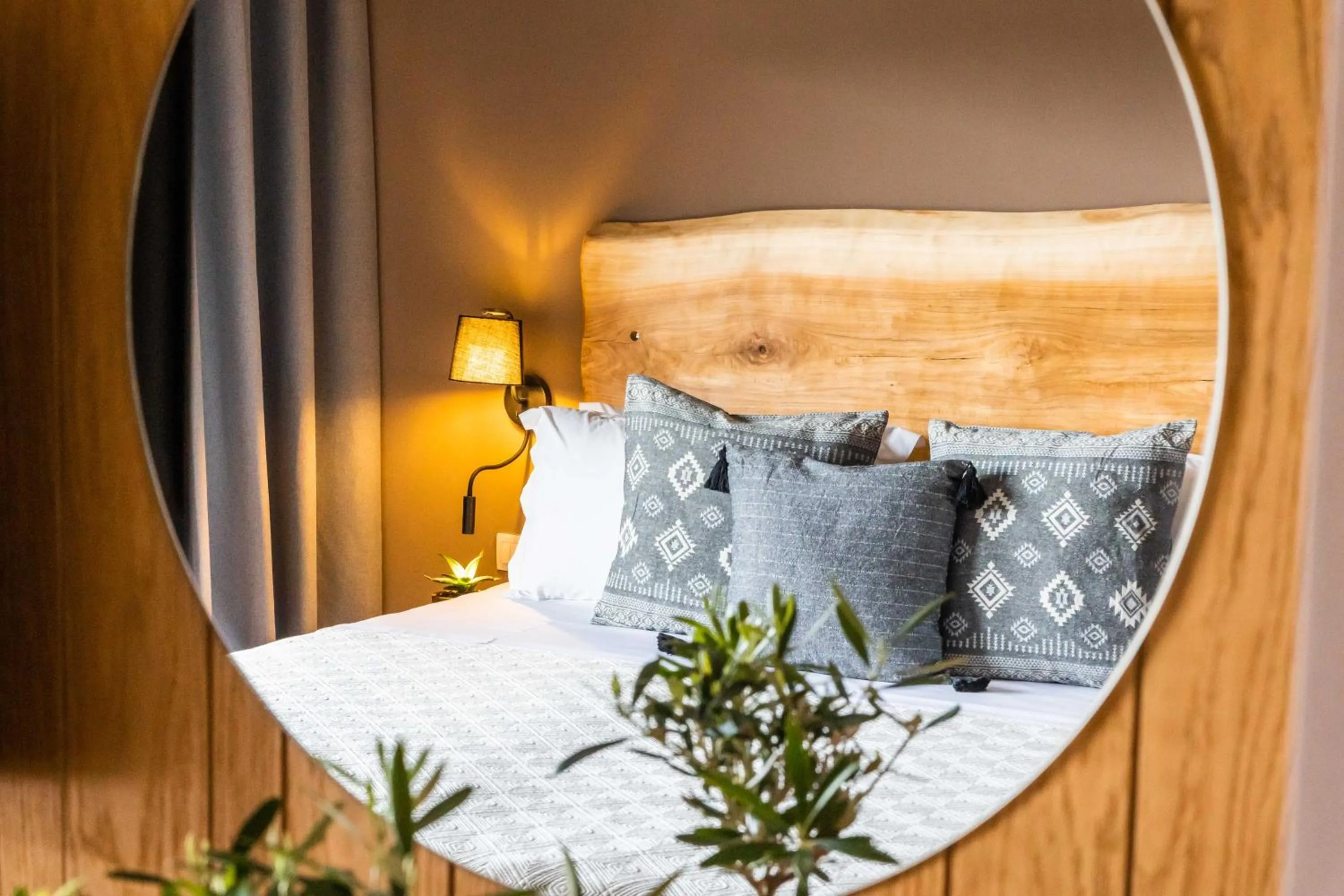 Decorative detail, Bed in Skiathos Avaton Suites & Villas, Philian Hotels and Resorts