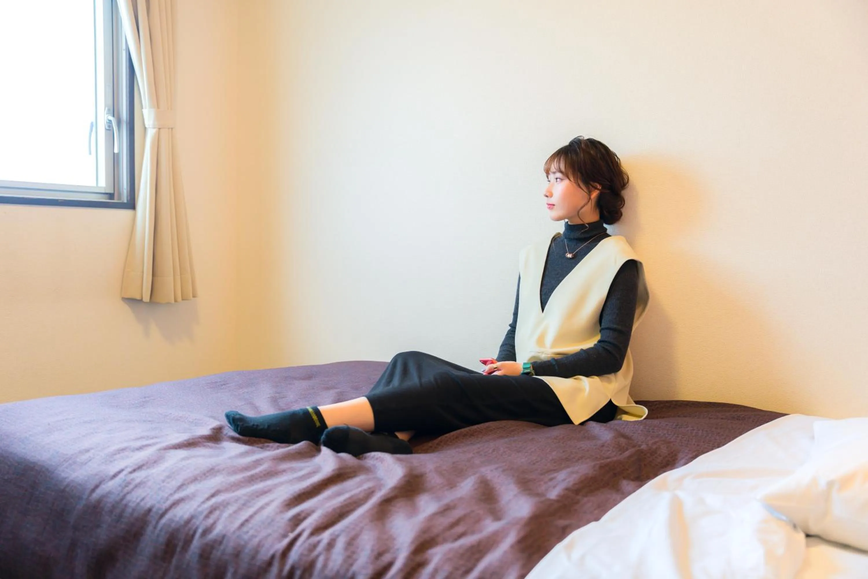 People, Bed in Imari Grand Hotel