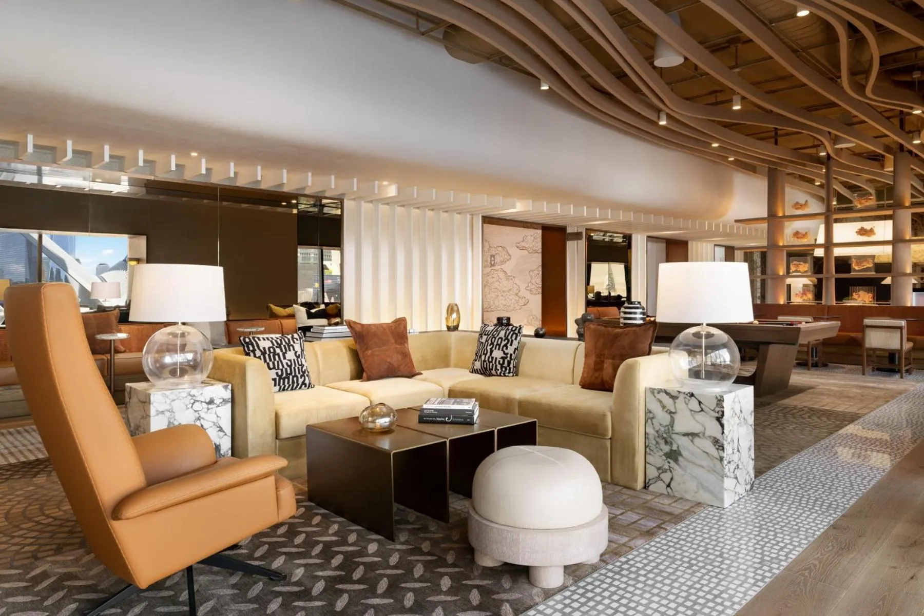 Communal lounge/ TV room in M Social Hotel New York Downtown