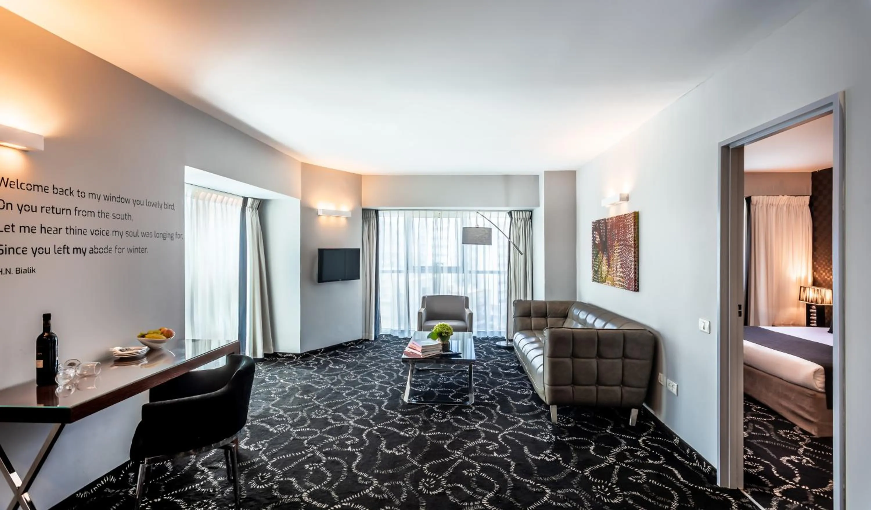 Living room, Bed in Roxon Urban Ramat Gan