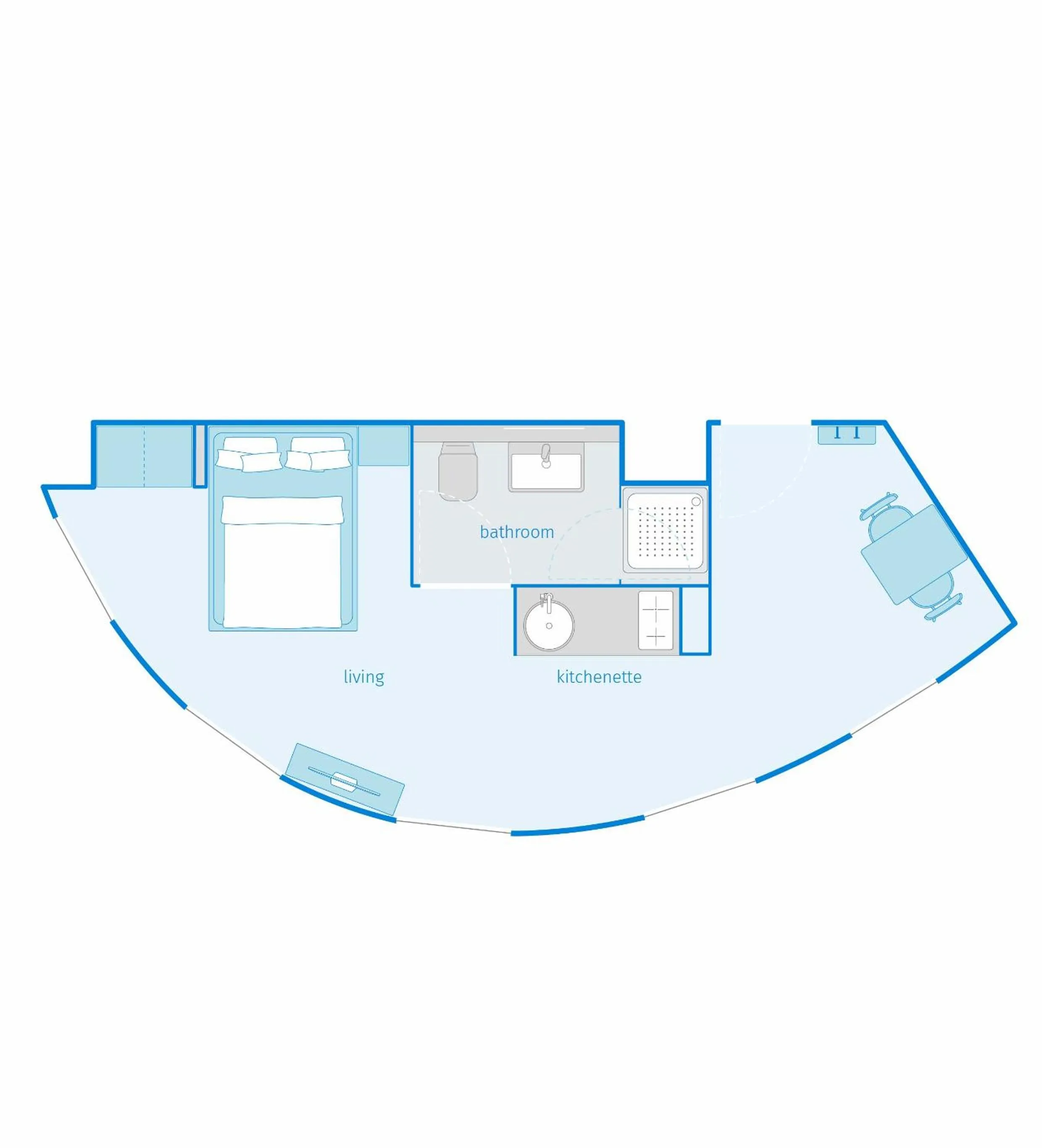Floor plan in smartments Wien Hauptbahnhof - Serviced Apartments