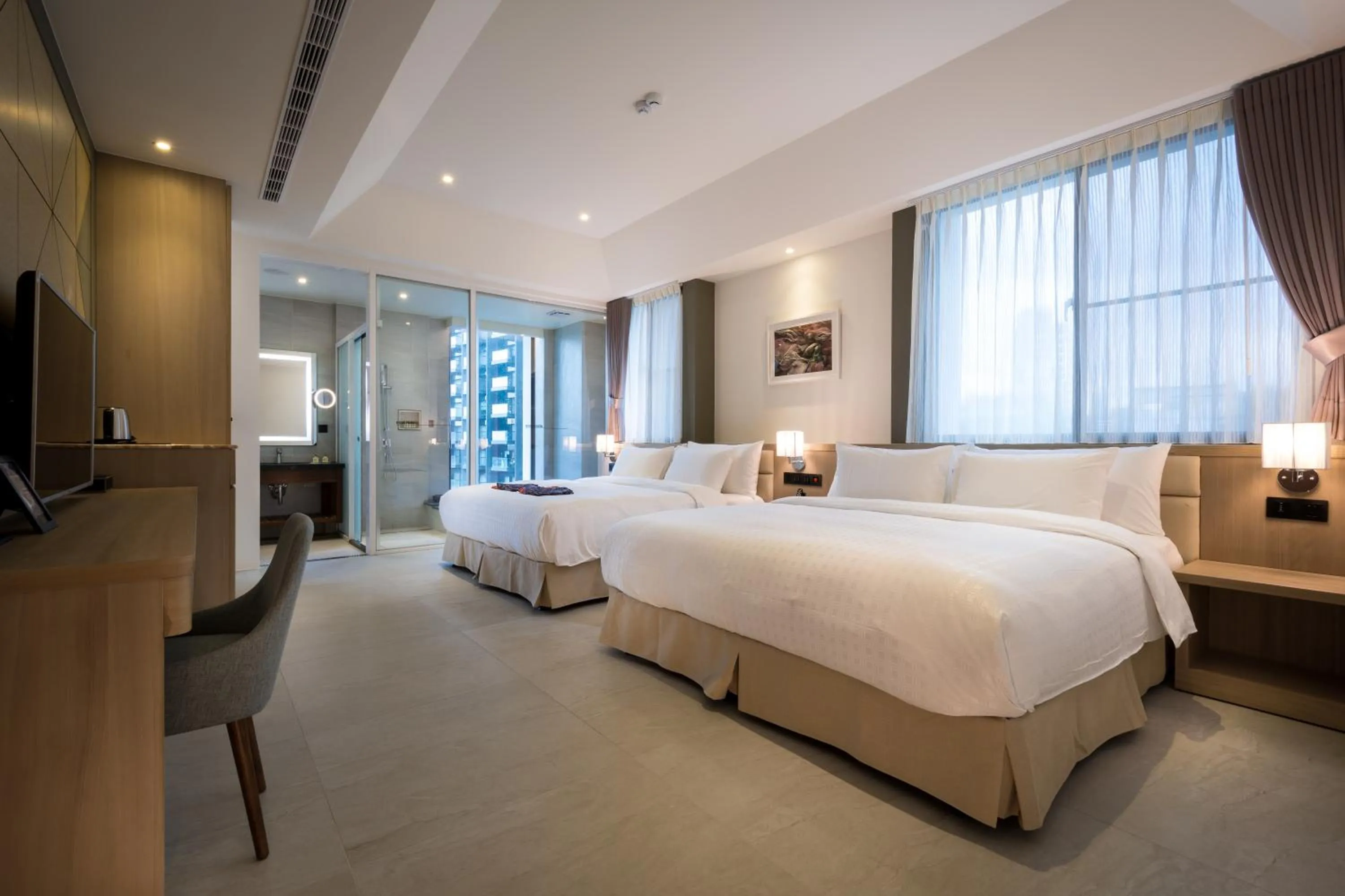 Bed in Hsing Fu Hot Spring Hotel