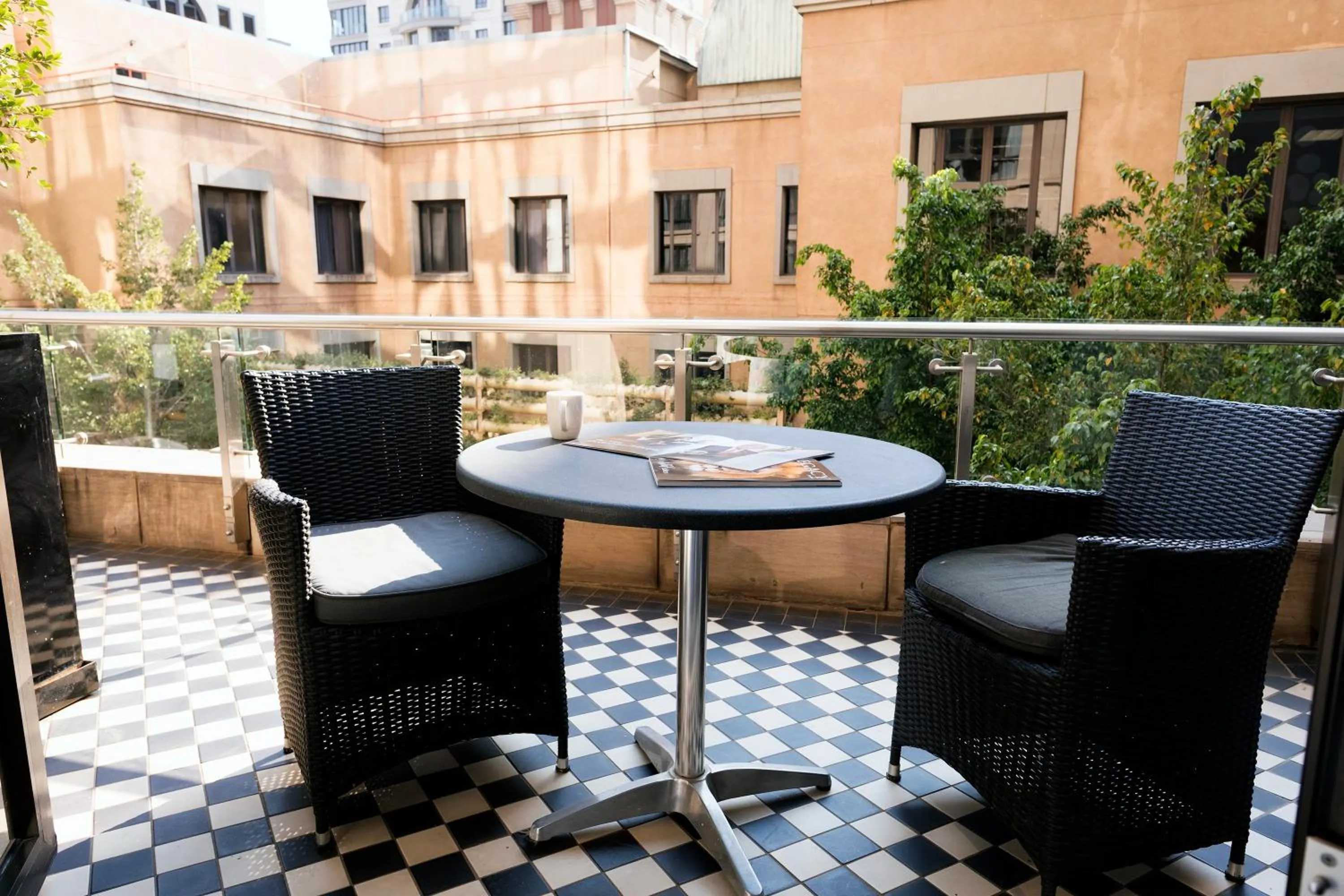 Patio in DAVINCI Hotel on Nelson Mandela Square