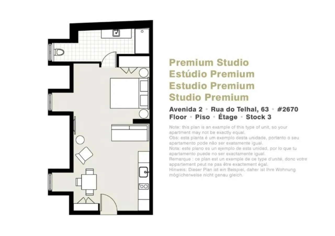 Floor plan in Lisbon Serviced Apartments - Avenida