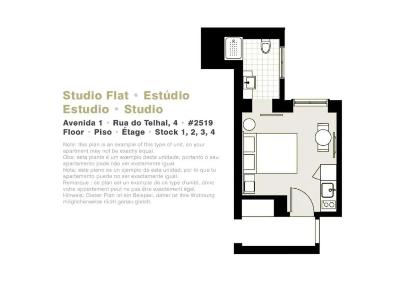Floor plan in Lisbon Serviced Apartments - Avenida