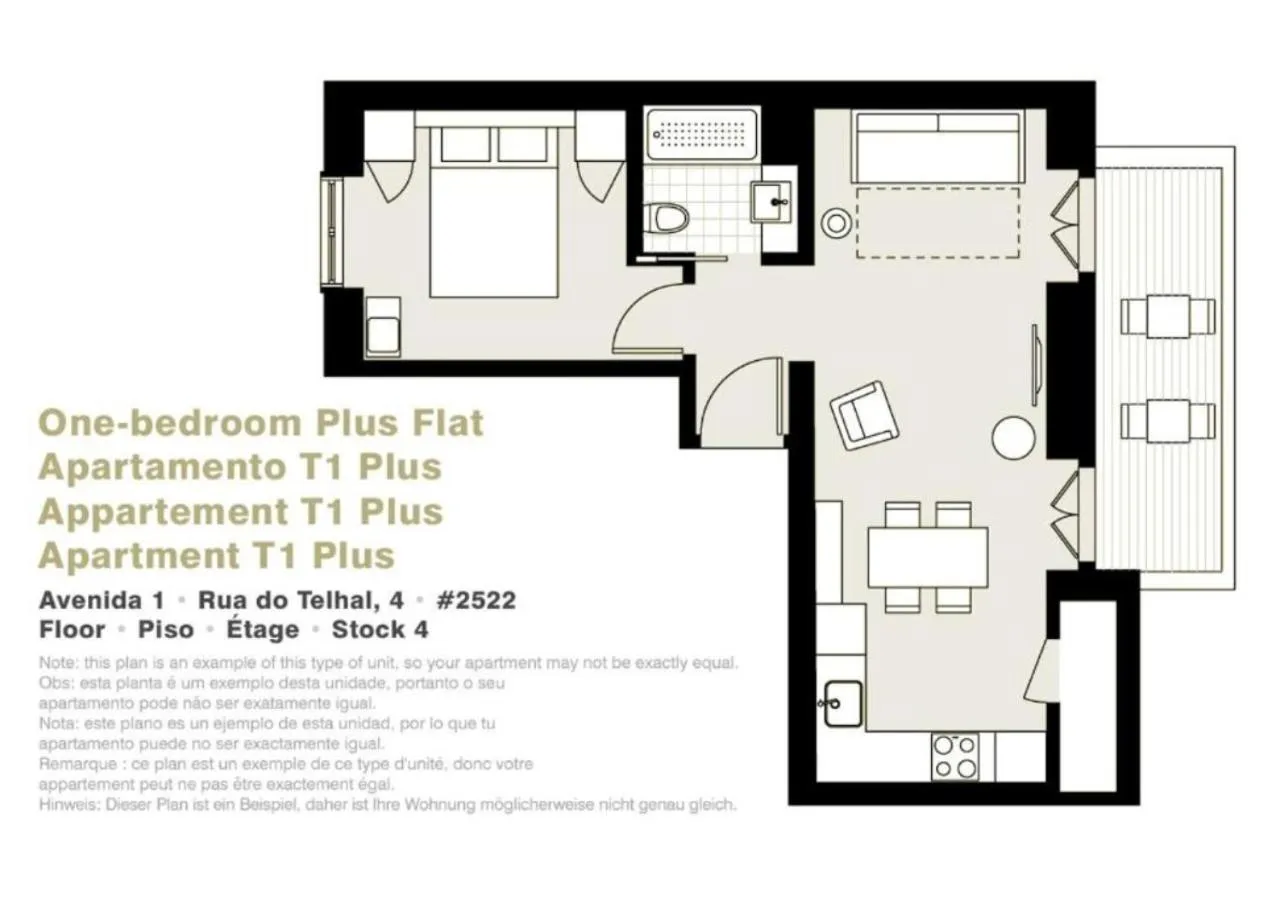 Floor plan in Lisbon Serviced Apartments - Avenida