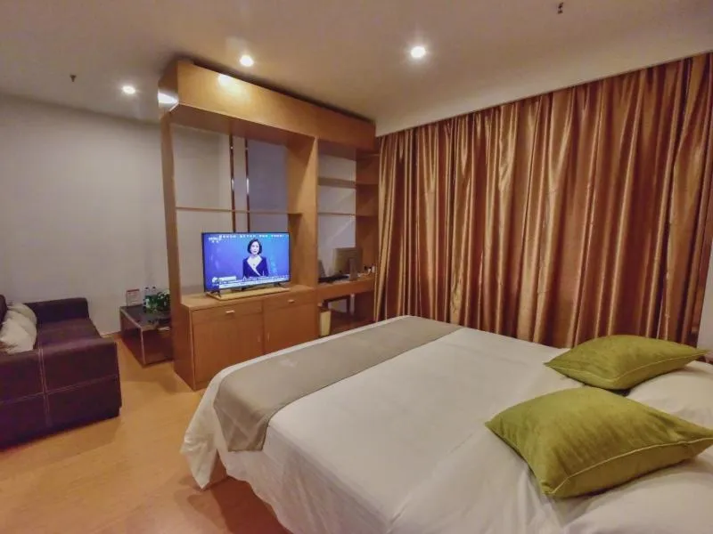 Bed in GreenTree Inn Huanggang Qichun County Ouyada Square Express Hotel