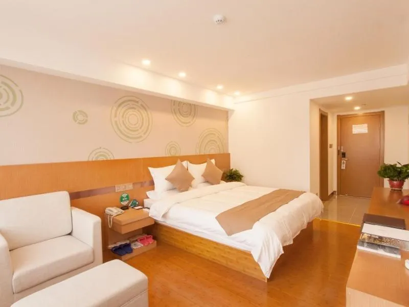 Bed in GreenTree Inn Shanxi Jinzhong South of Pingyao Ancient City Express Hotel