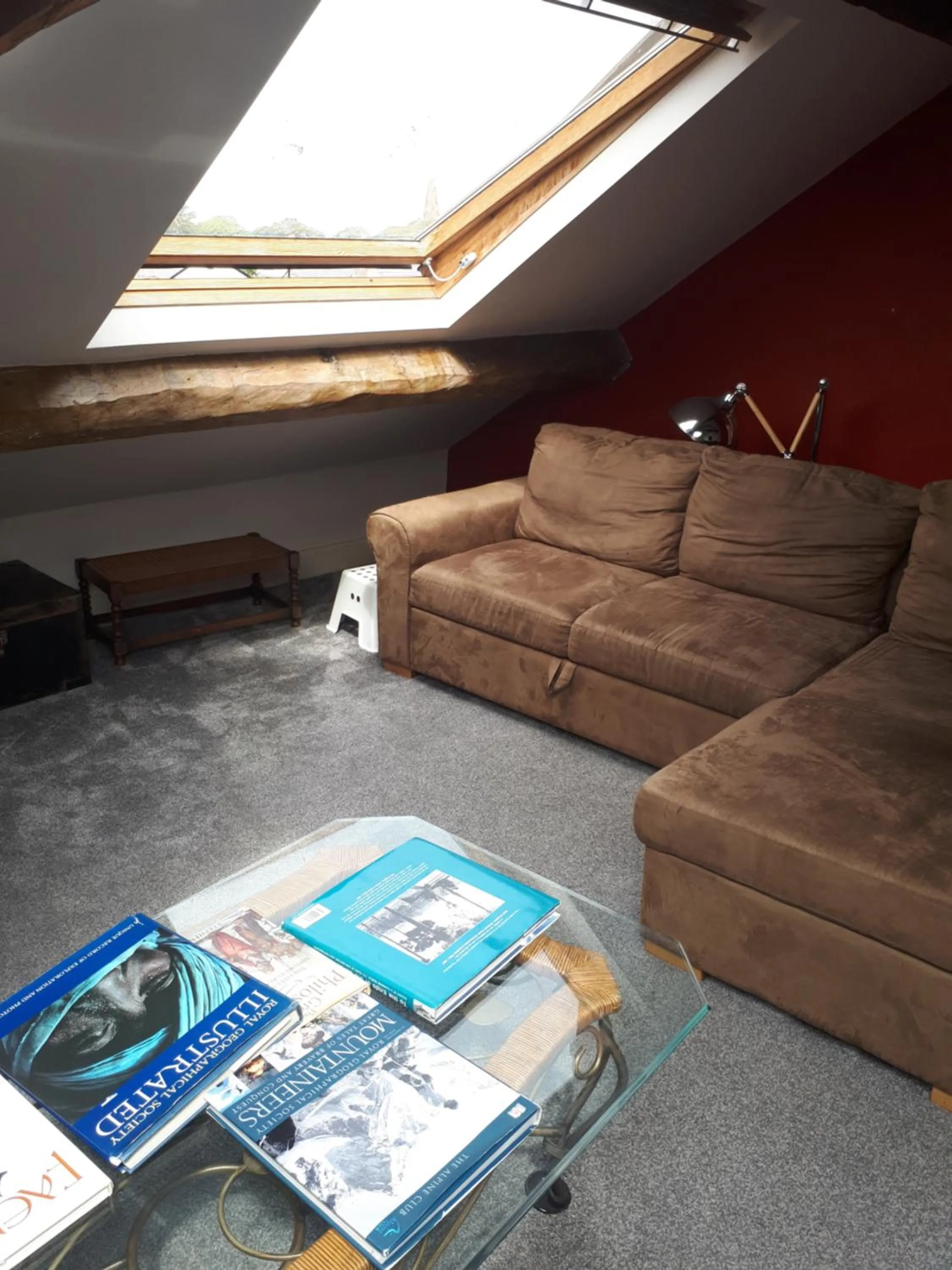 Seating area in Ty Glyndwr Bunkhouse, Bar and cafe