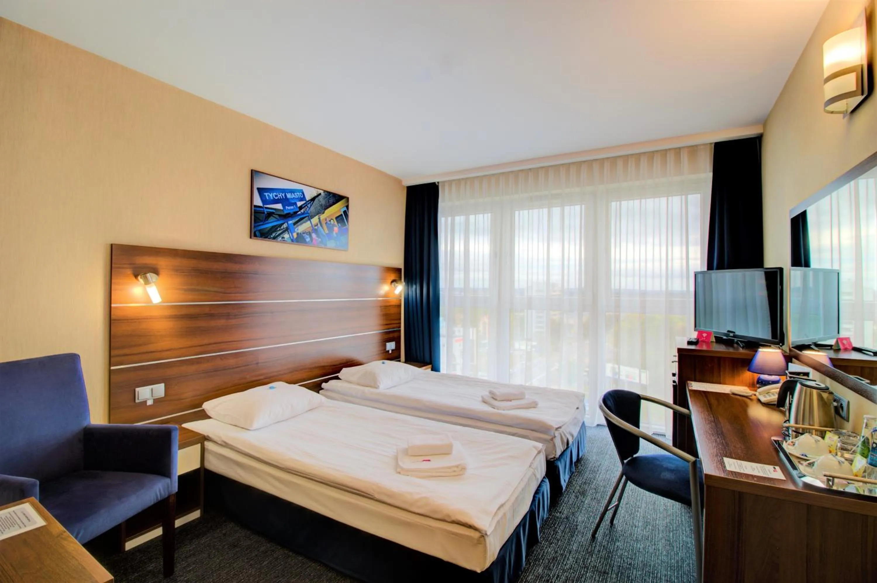 Bed in Hotel Tychy Prime
