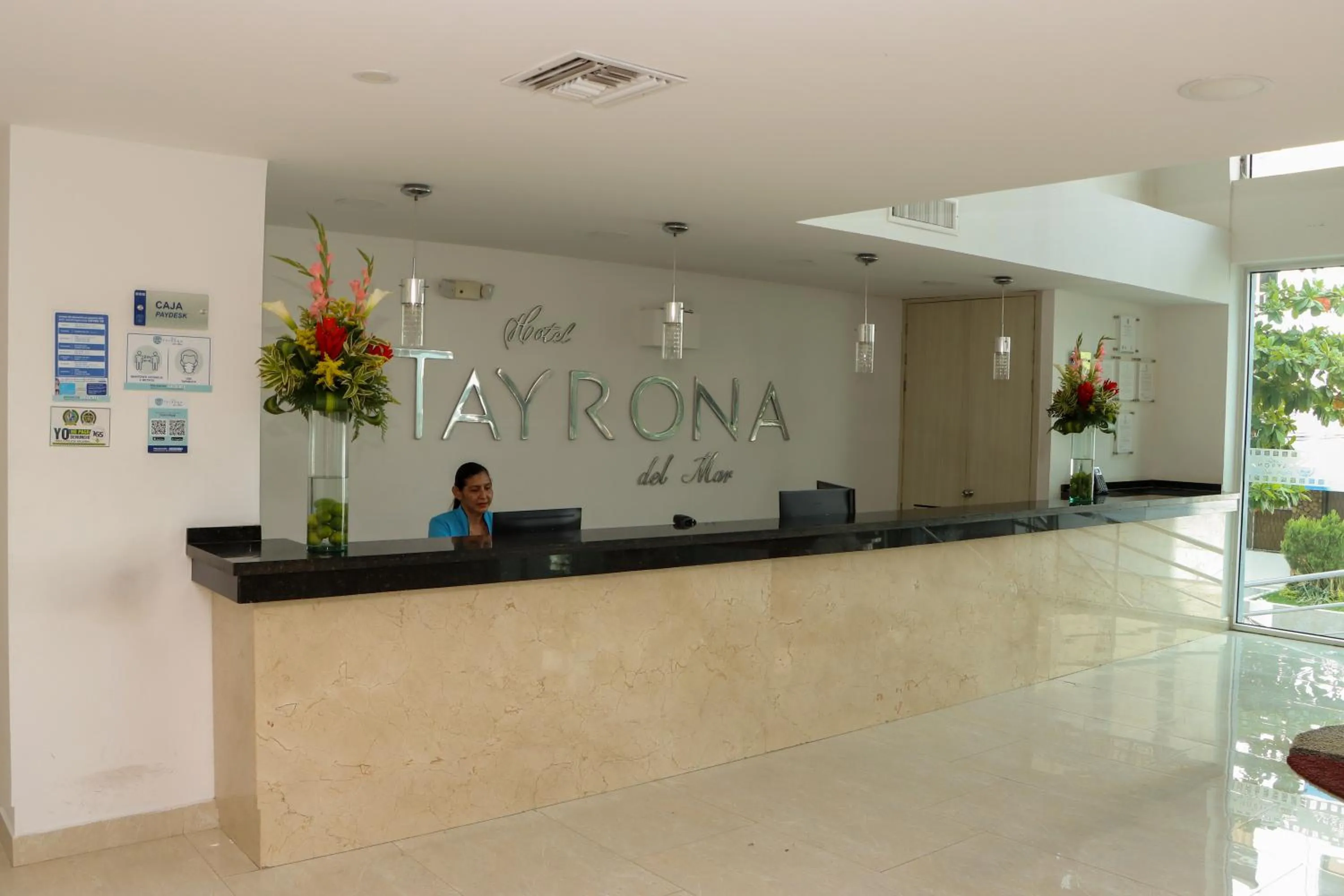 Lobby or reception in Hotel Tayrona del Mar