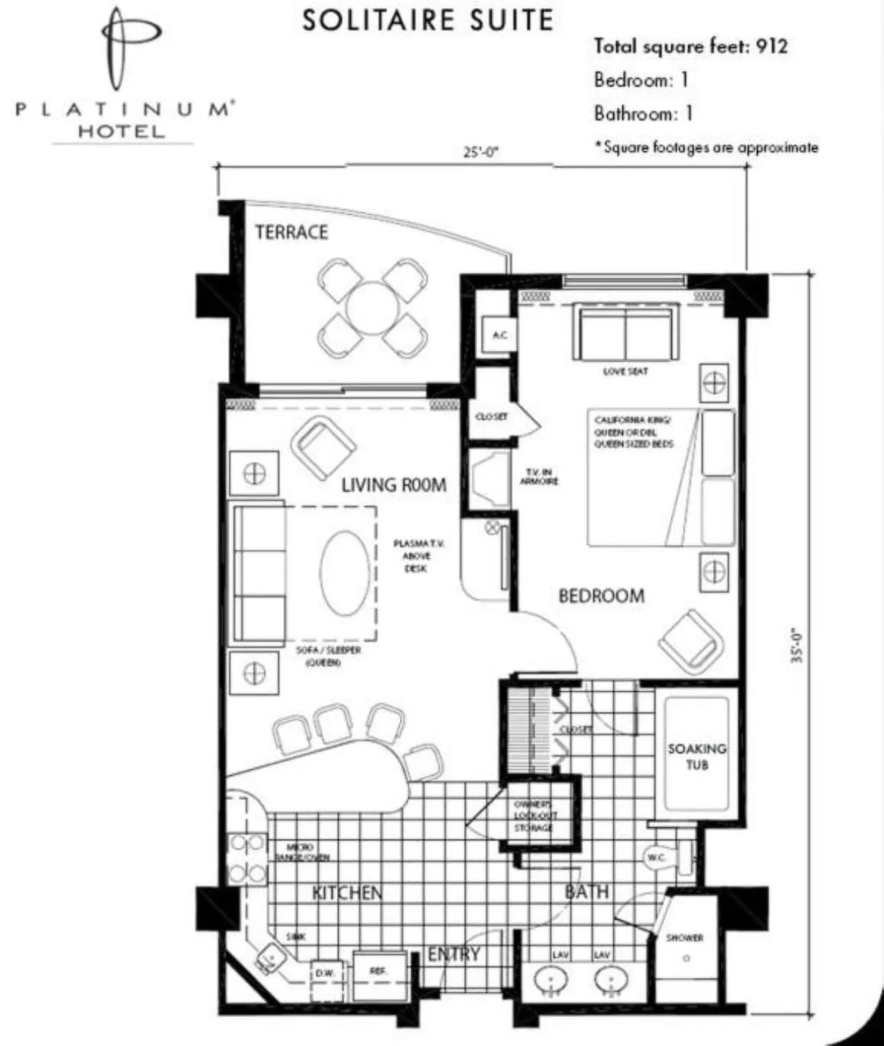 Floor plan in The Platinum Hotel