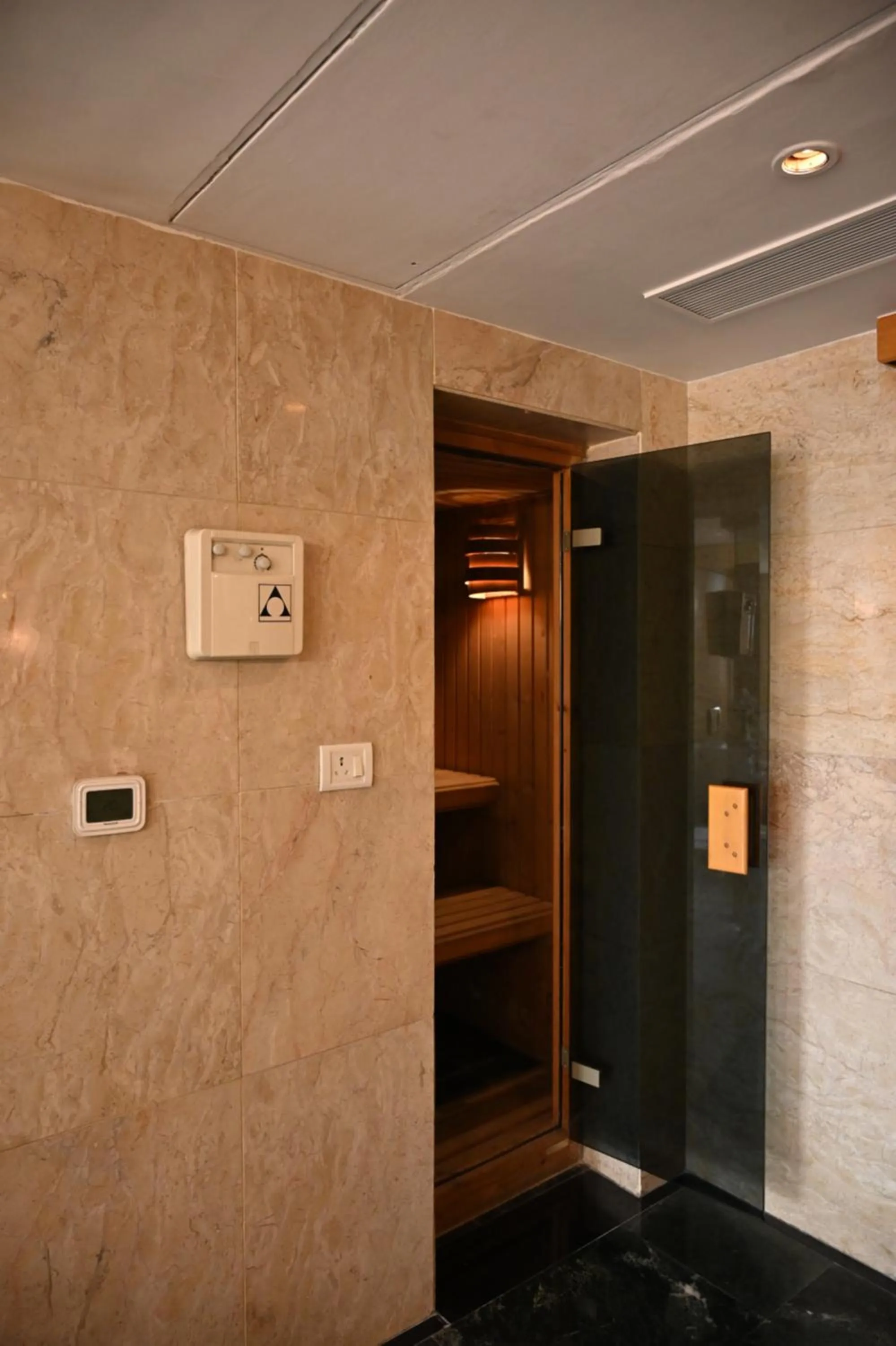 Steam room in The Grand New Delhi