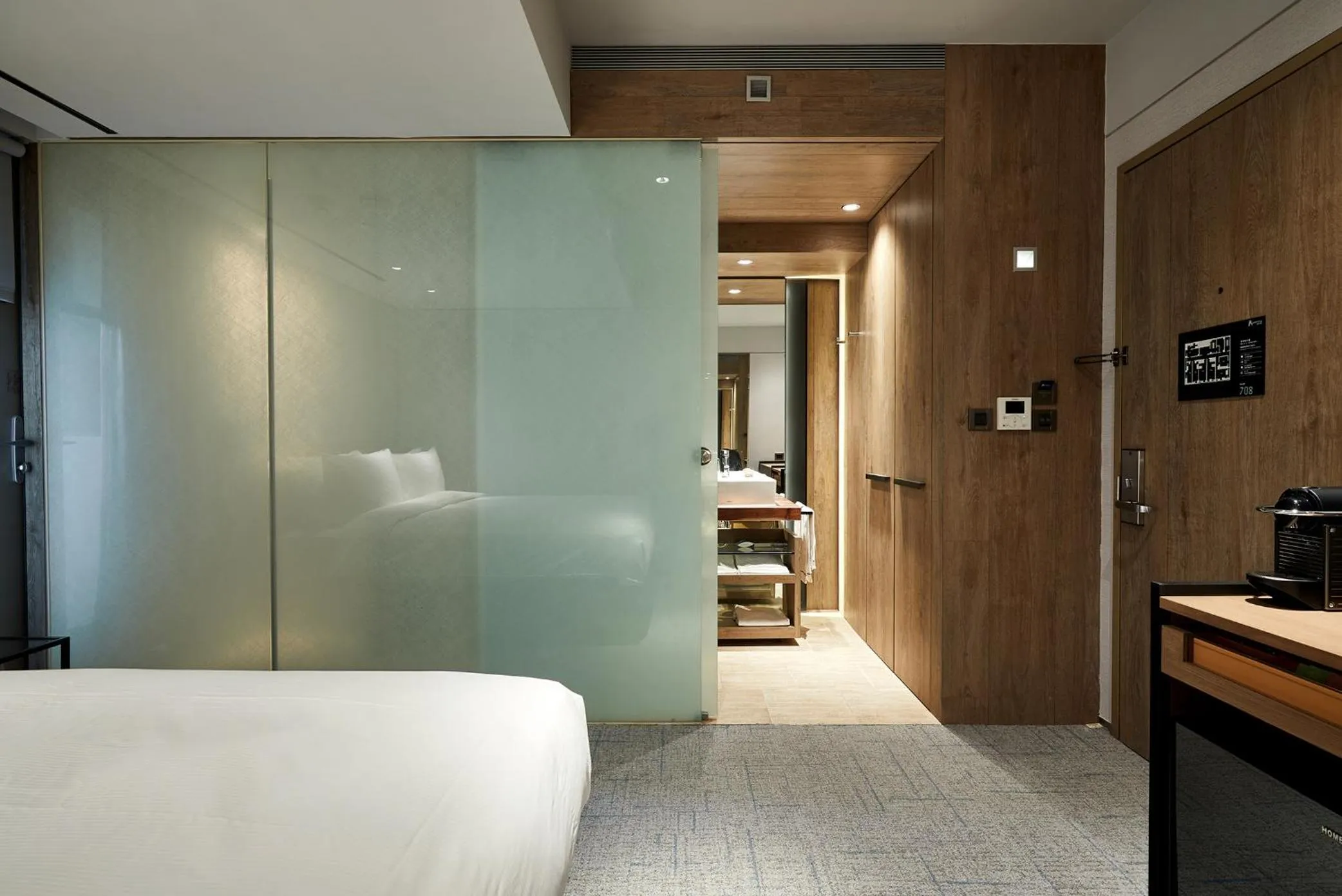 Bed in K Hotel Taipei Nanjing