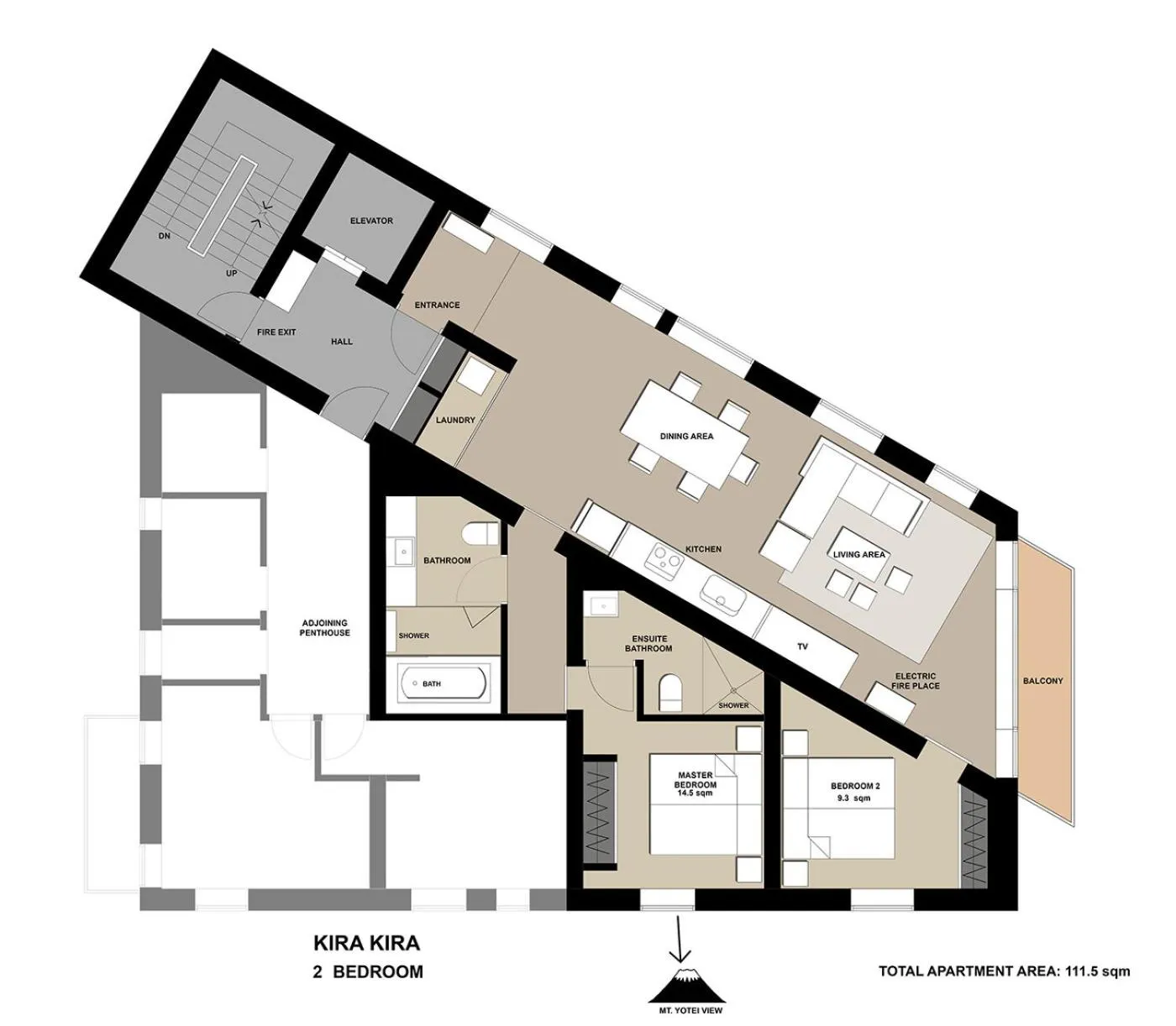Floor plan in Kira Kira Suites by H2 Life