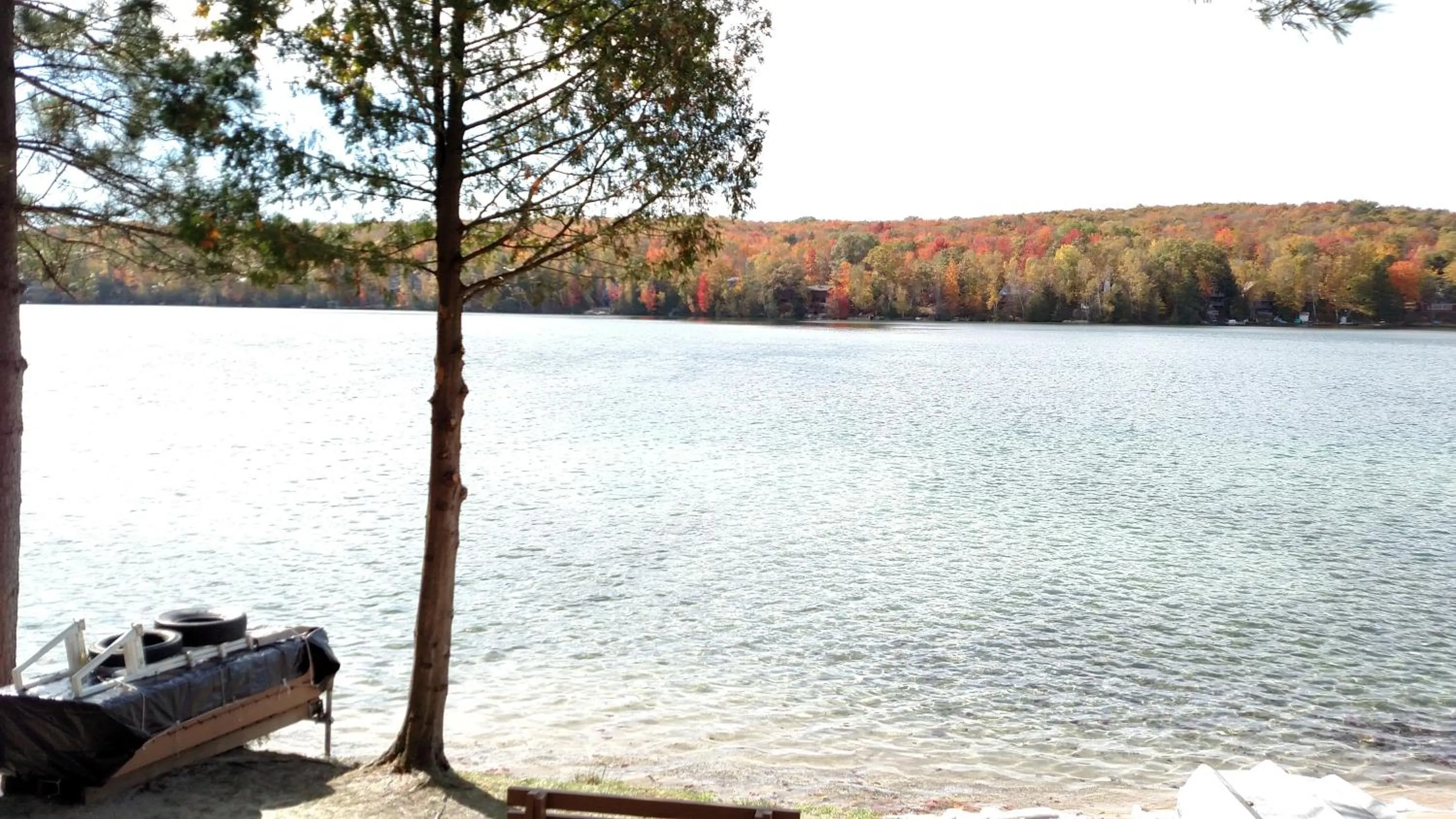 Autumn in Log Cottage on Blue Lake