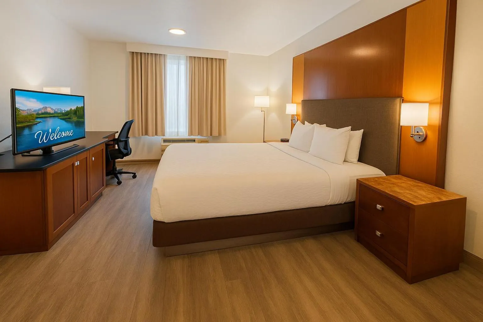 Bed in Clarion Inn Idaho Falls Riverfront