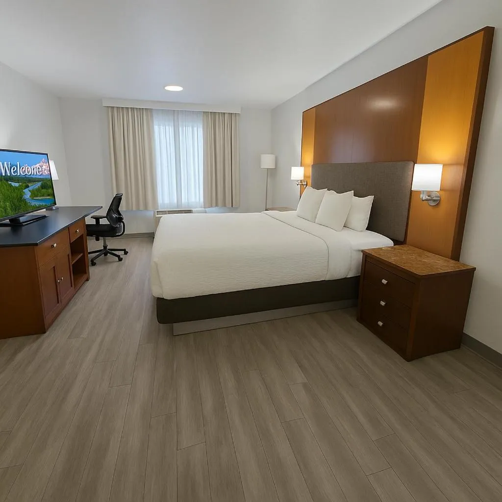 Bed in Clarion Inn Idaho Falls Riverfront