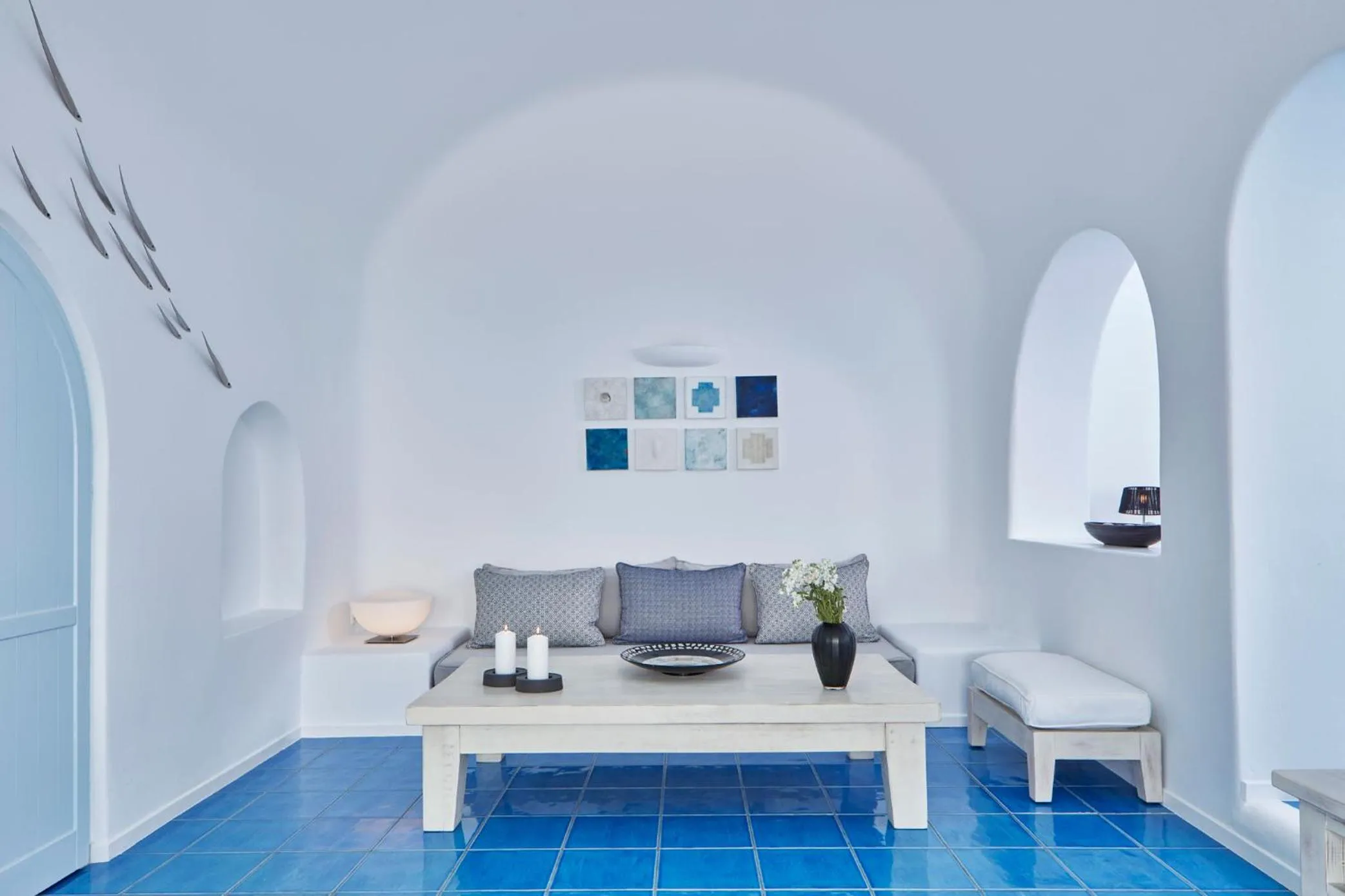 Seating area in Astra Suites