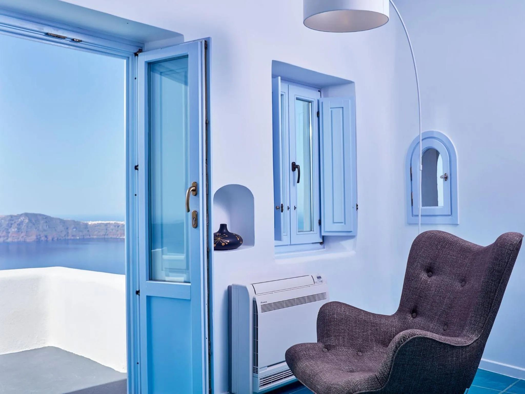 Seating area in Astra Suites